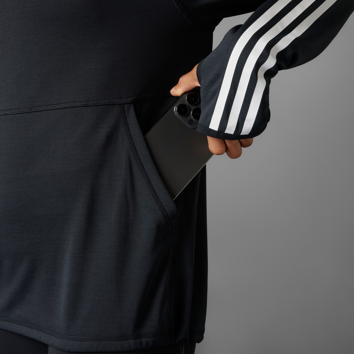 Adidas Own the Run 3-Stripes Hoodie. 8