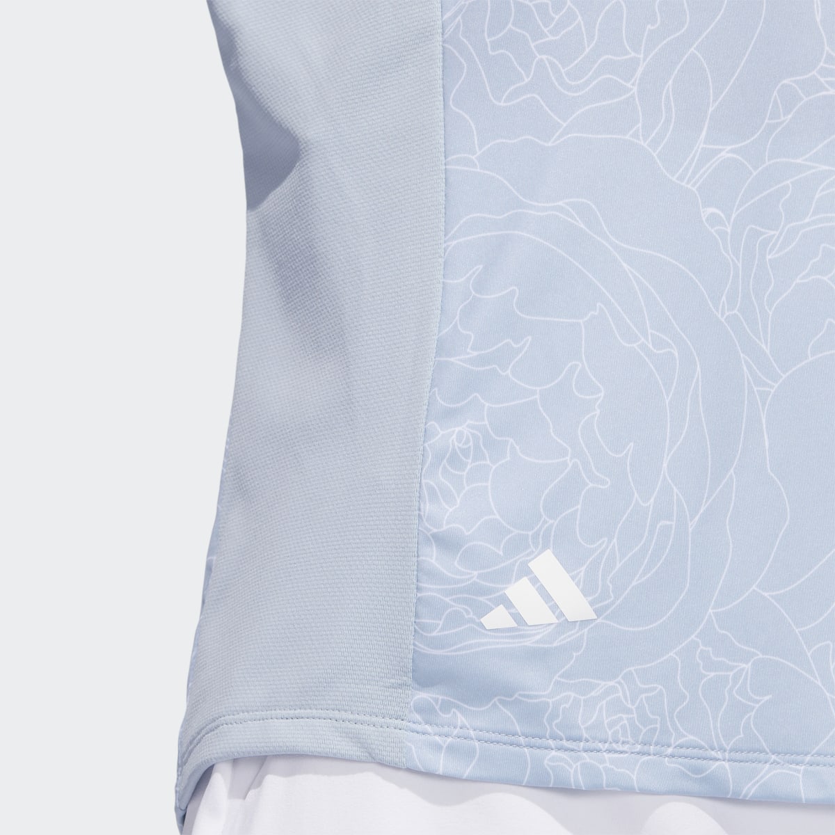 Adidas Essentials Long Sleeve Printed Mock Polo Shirt. 8