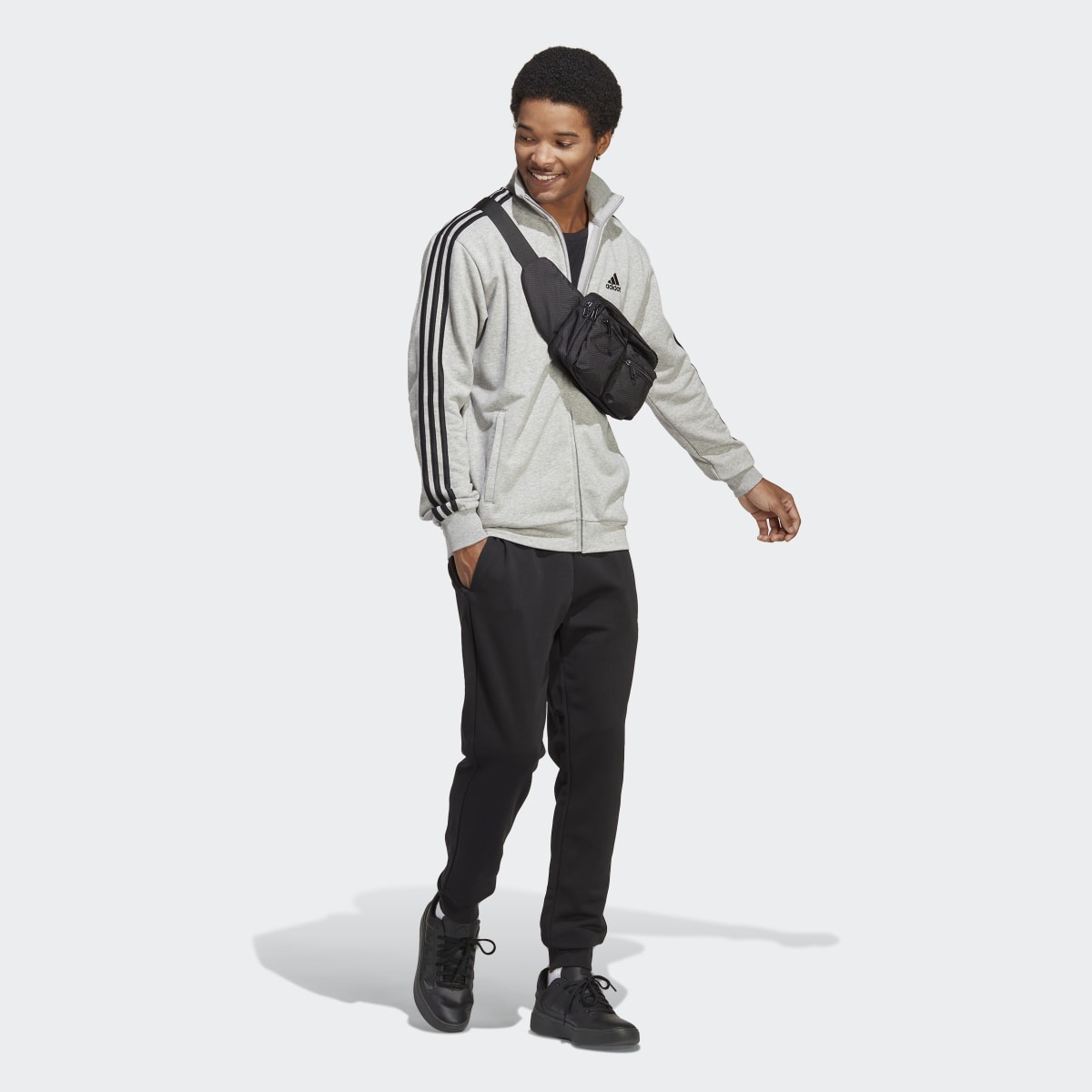 Adidas Basic 3-Streifen French Terry Trainingsanzug. 4