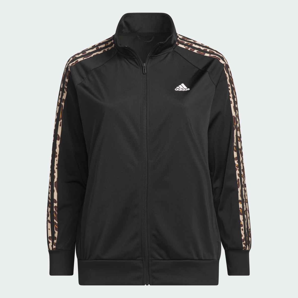 Adidas Essentials Animal Print Tricot 3-Stripes Track Jacket (Plus Size). 5