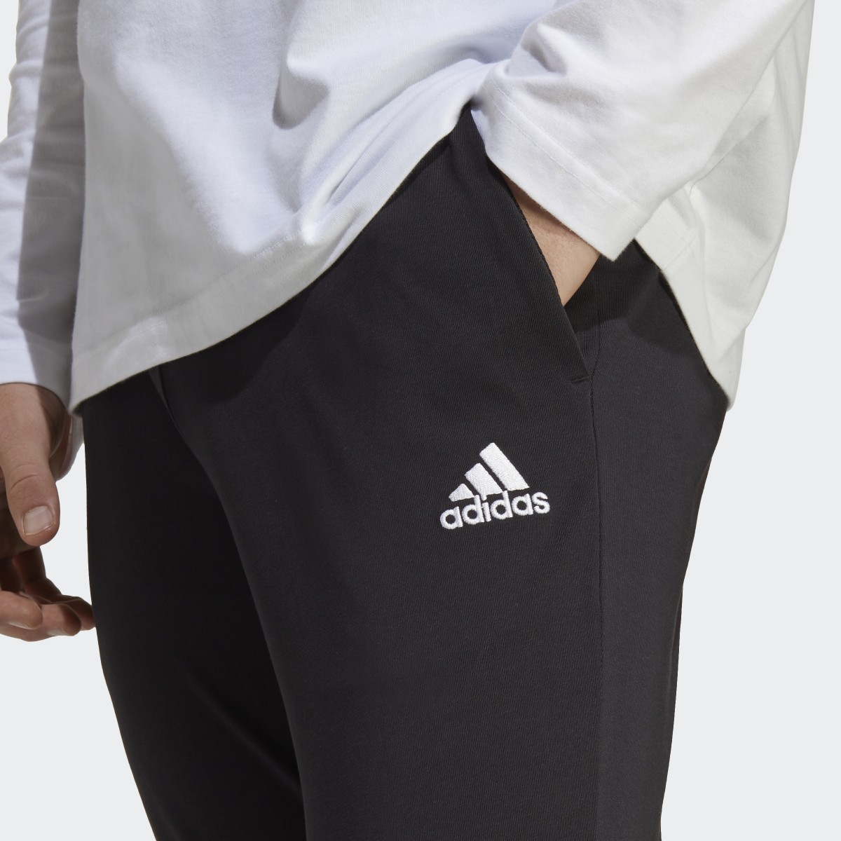Adidas Essentials Single Jersey Tapered Cuff Pants. 6