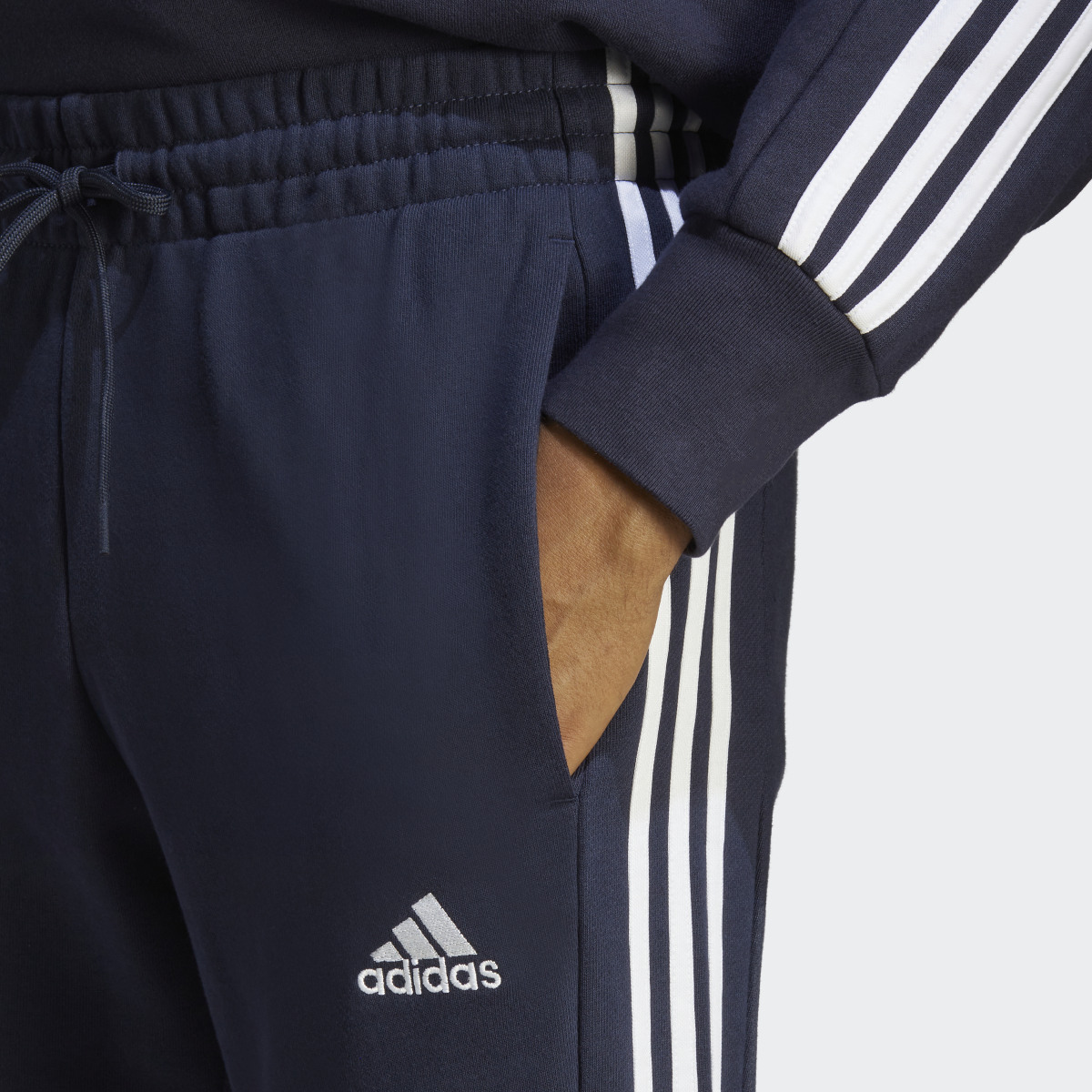 Adidas Essentials French Terry Tapered Cuff 3-Stripes Pants. 5
