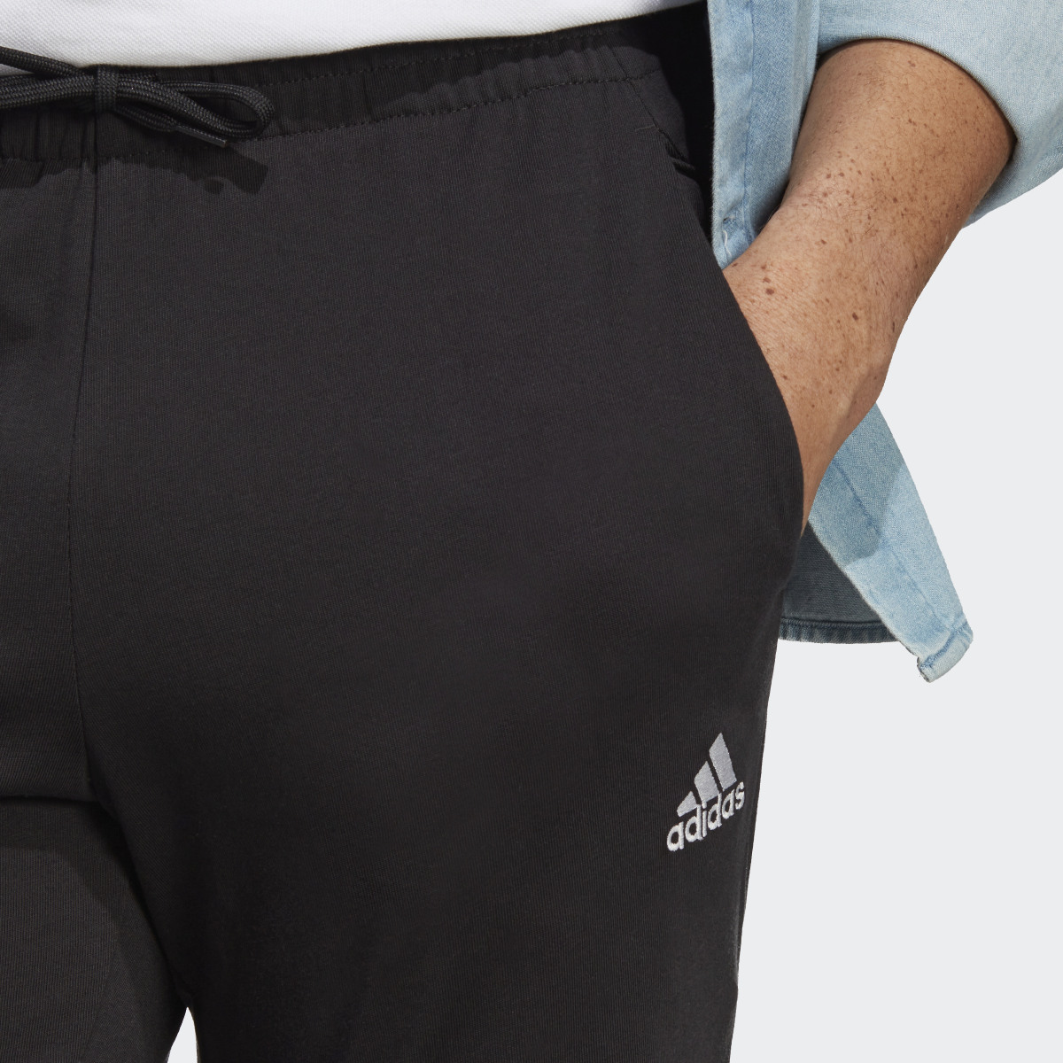 Adidas Essentials Single Jersey Tapered Elasticized Cuff Logo Pants. 5