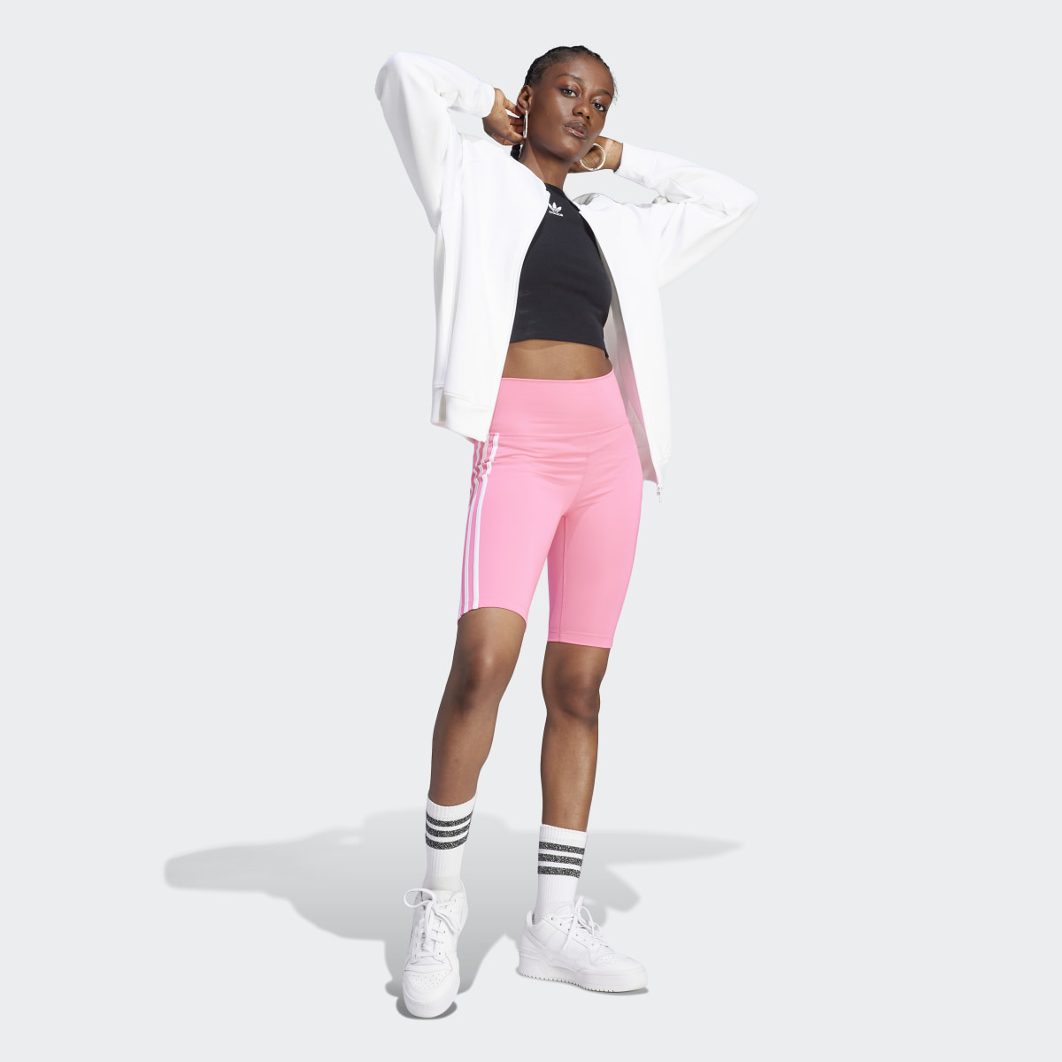 adidas Adicolor Classics High-Waisted Short Leggings - Pink