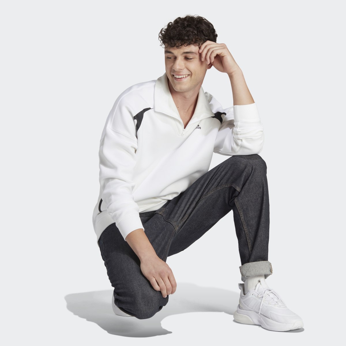 Adidas Sweat-shirt à demi-zip Colorblock. 4