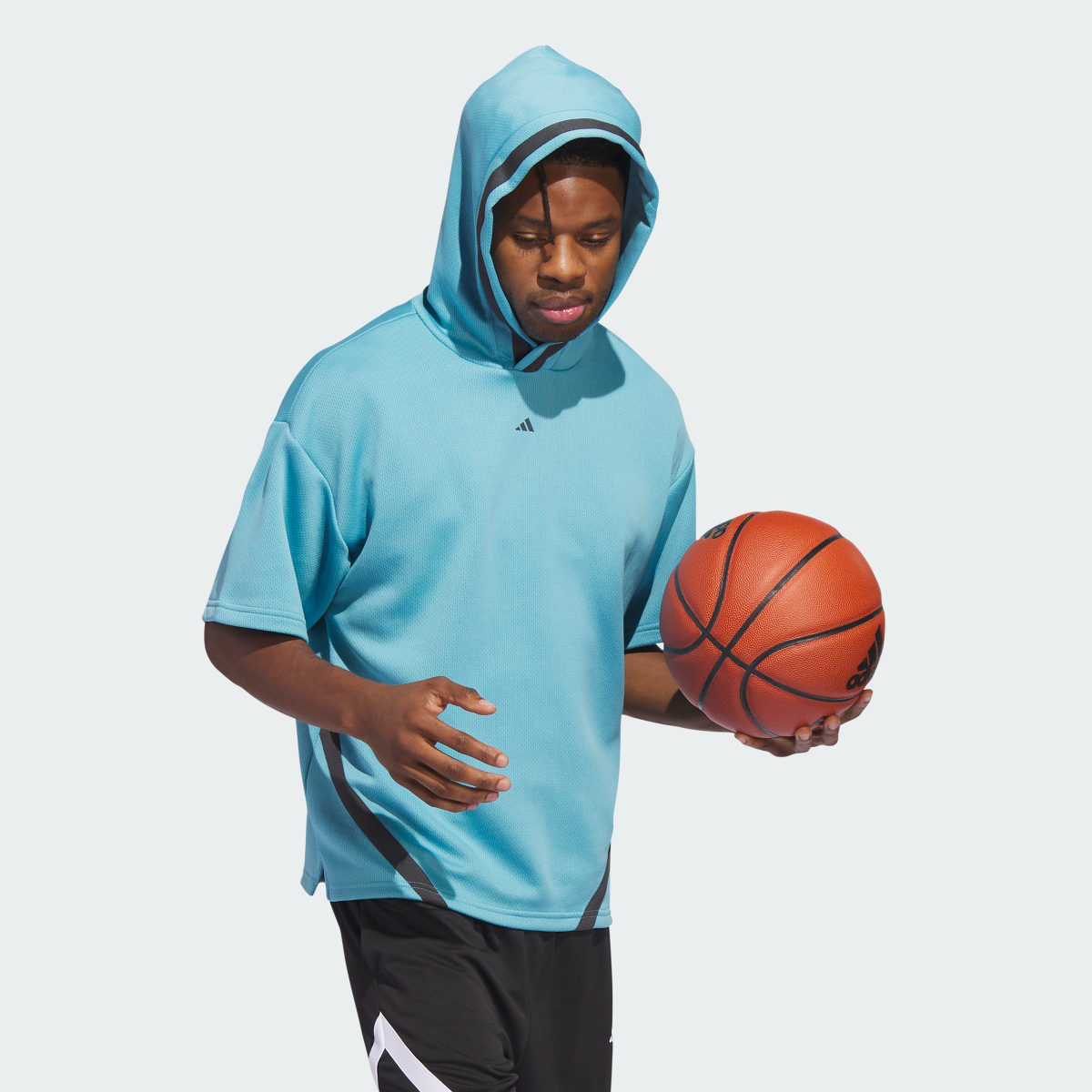 Adidas Basketball Select Short Sleeve Hoodie. 4