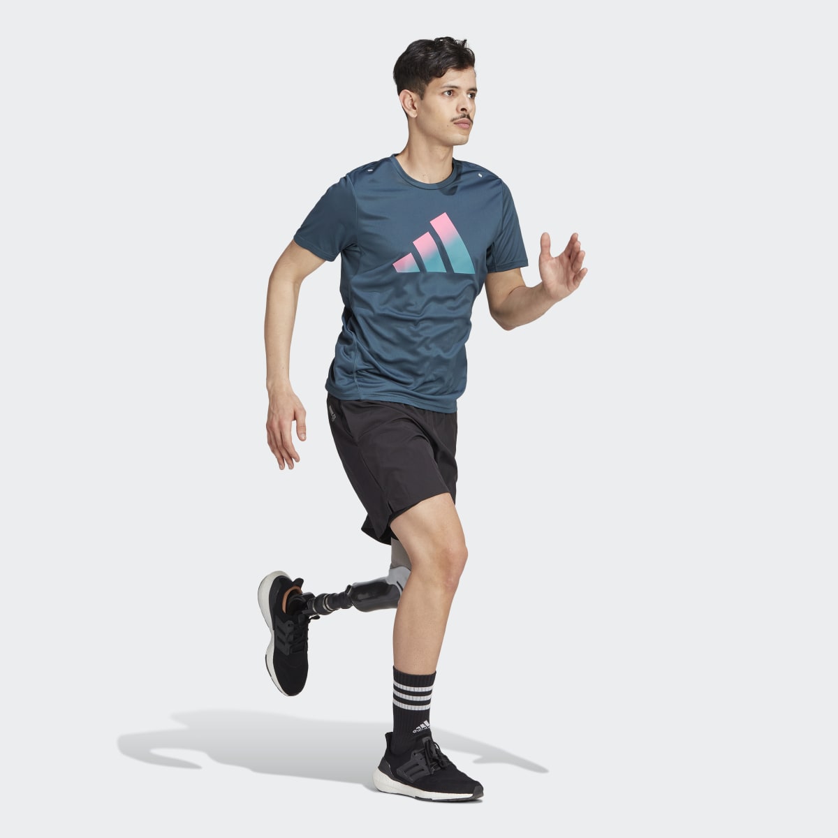 Adidas Run Icons 3 Bar Logo T-Shirt. 4