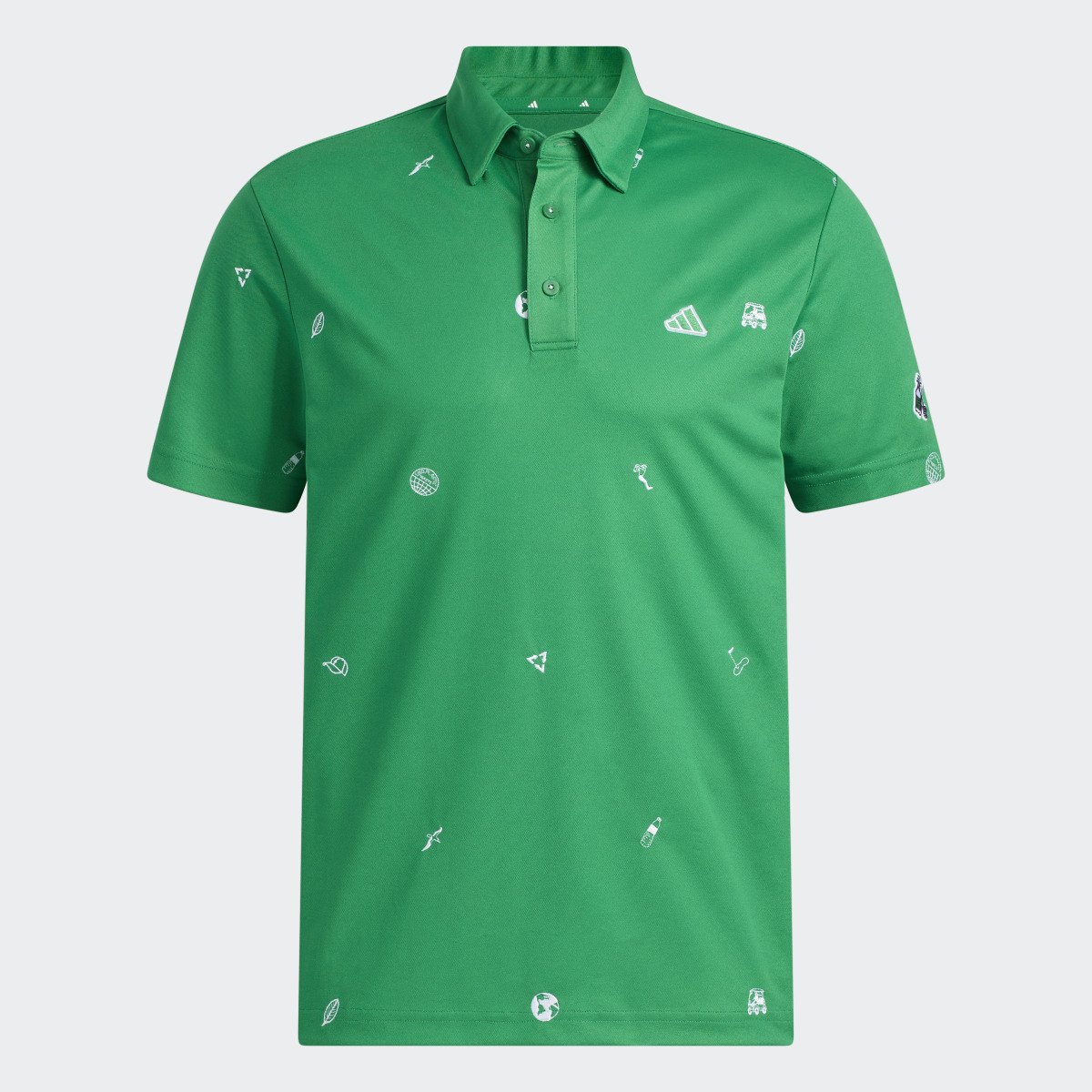 Adidas Play Green Monogram Polo Shirt. 5