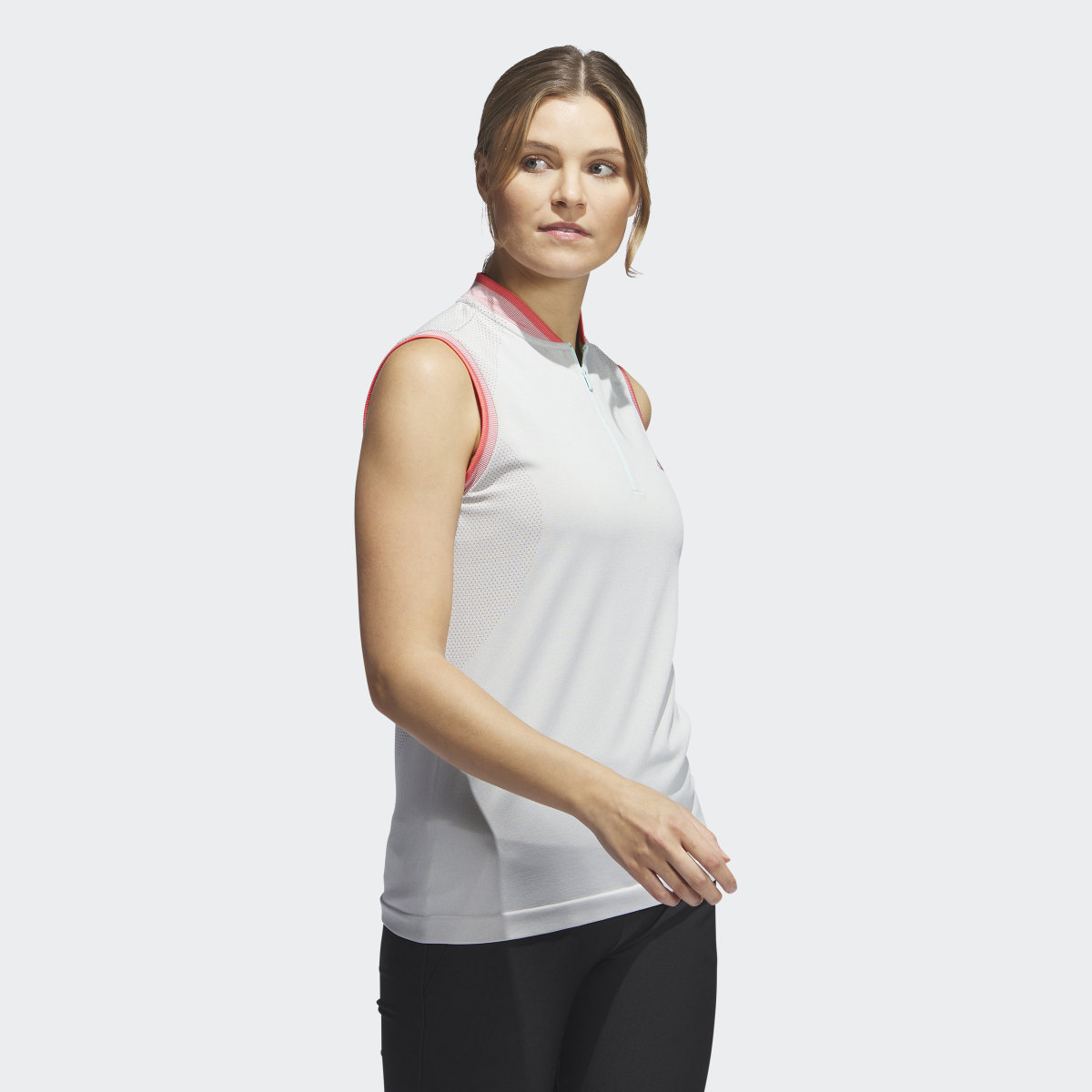 Adidas Ultimate365 Tour PRIMEKNIT Sleeveless Polo Shirt. 4