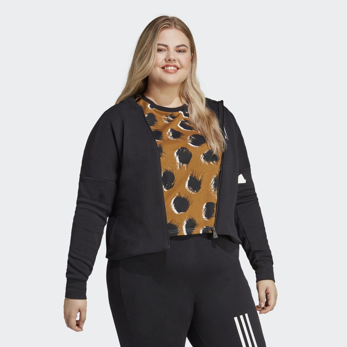 Adidas Essentials 3-Stripes Single Jersey Crop Top (Plus Size). 4