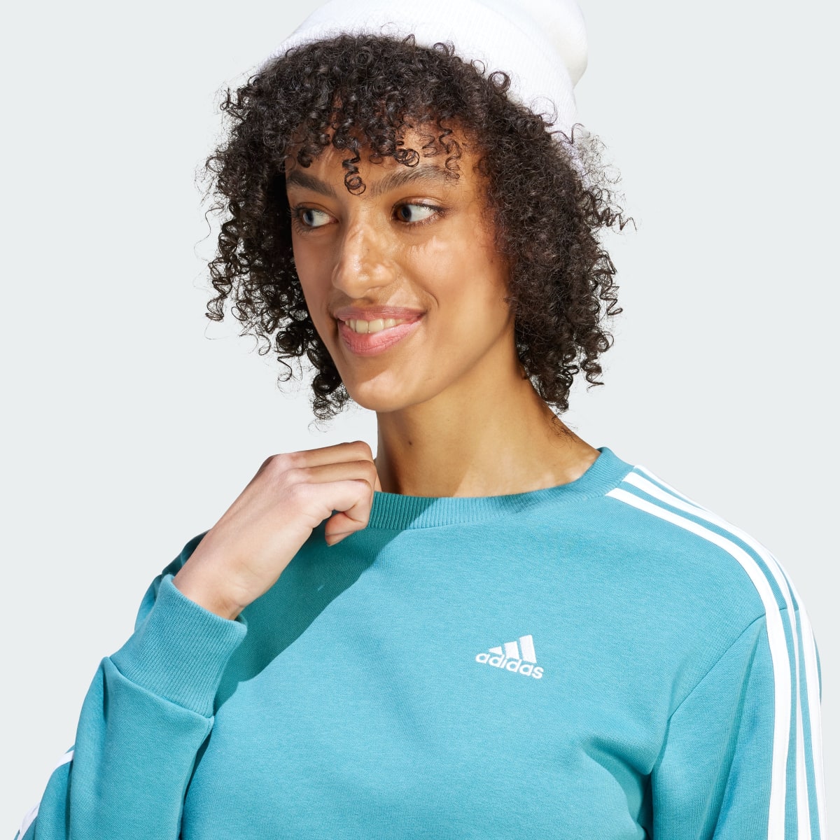 Adidas Essentials 3-Stripes Fleece Sweatshirt. 6