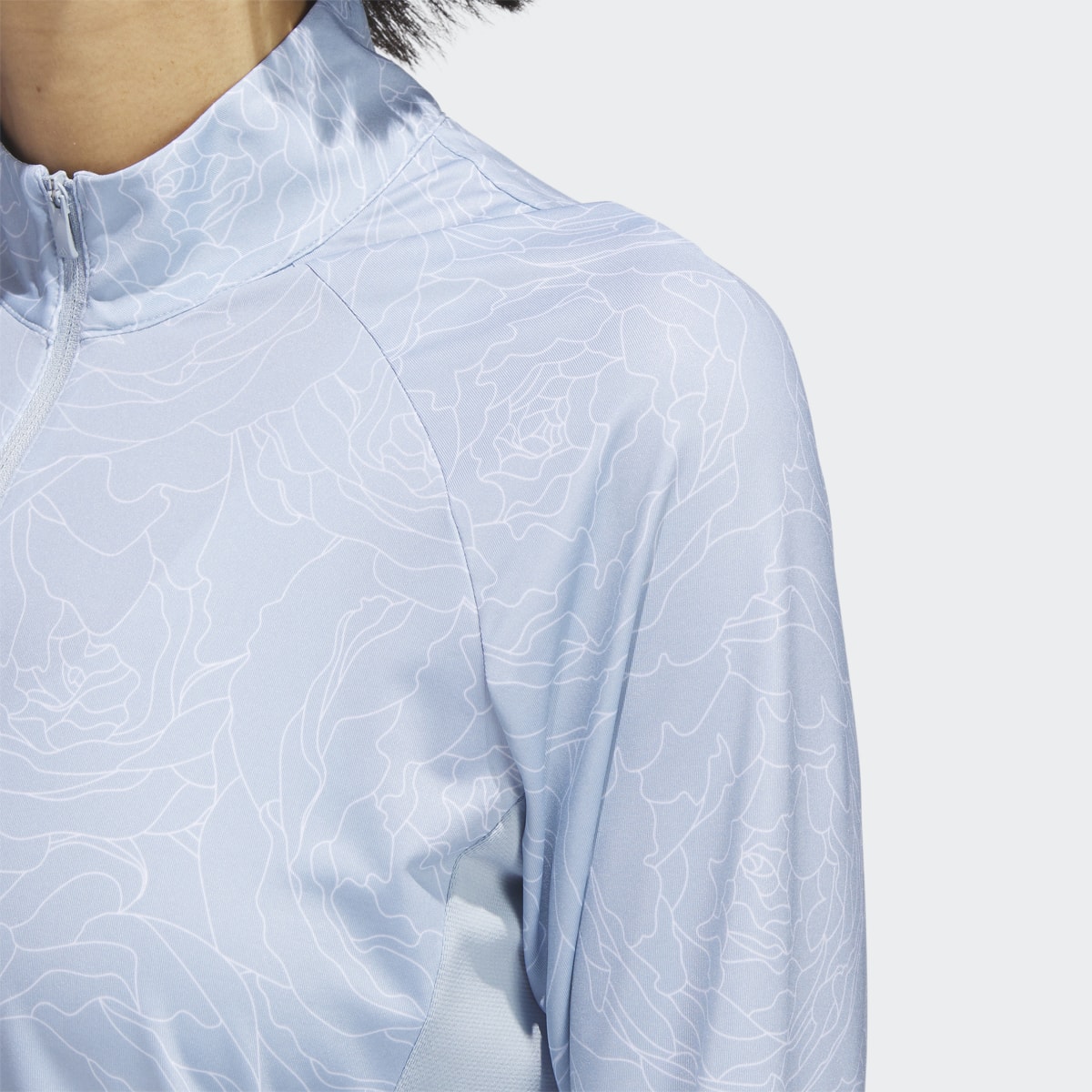 Adidas Essentials Long Sleeve Printed Mock Polo Shirt. 9