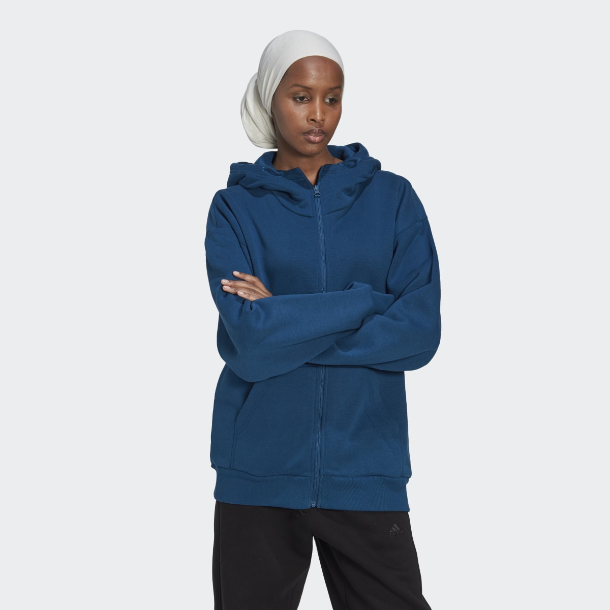 Adidas Felpa con cappuccio Studio Lounge Fleece Full-Zip. 4