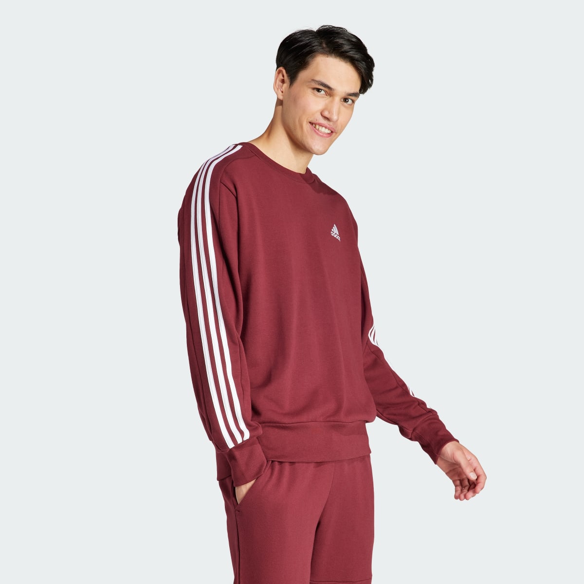 Adidas Sweat-shirt à 3 bandes en molleton Essentials. 4