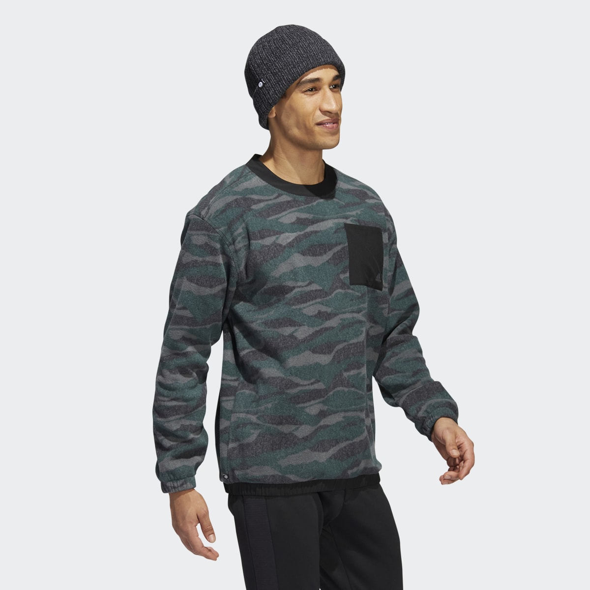 Adidas Texture-Print Crew Sweatshirt. 4