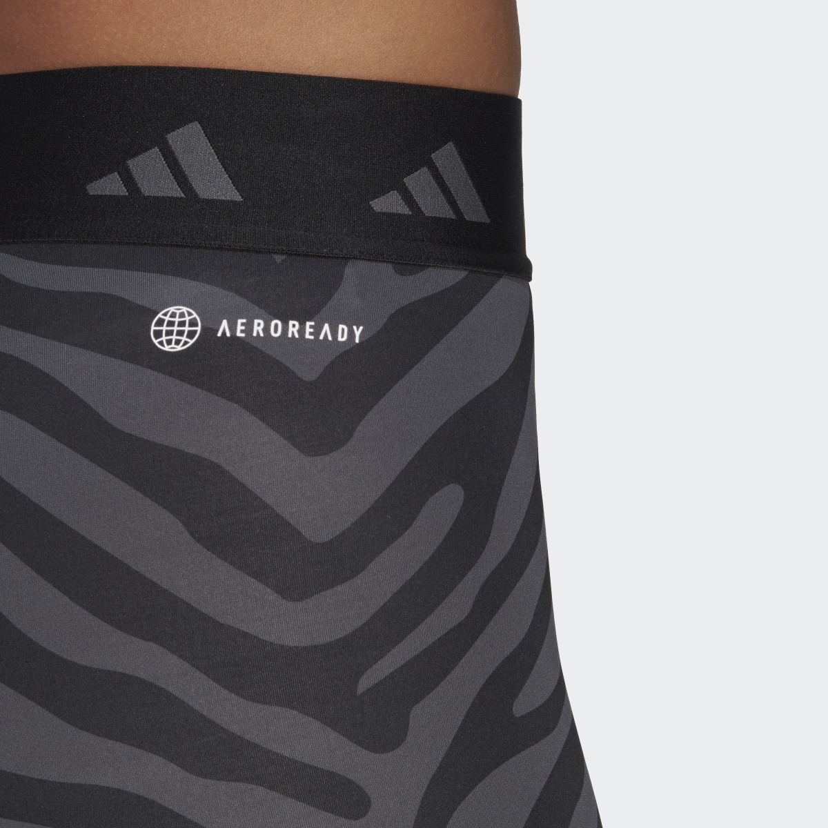 Adidas Hyperglam Techfit Zebra High-Waisted Shorts. 5