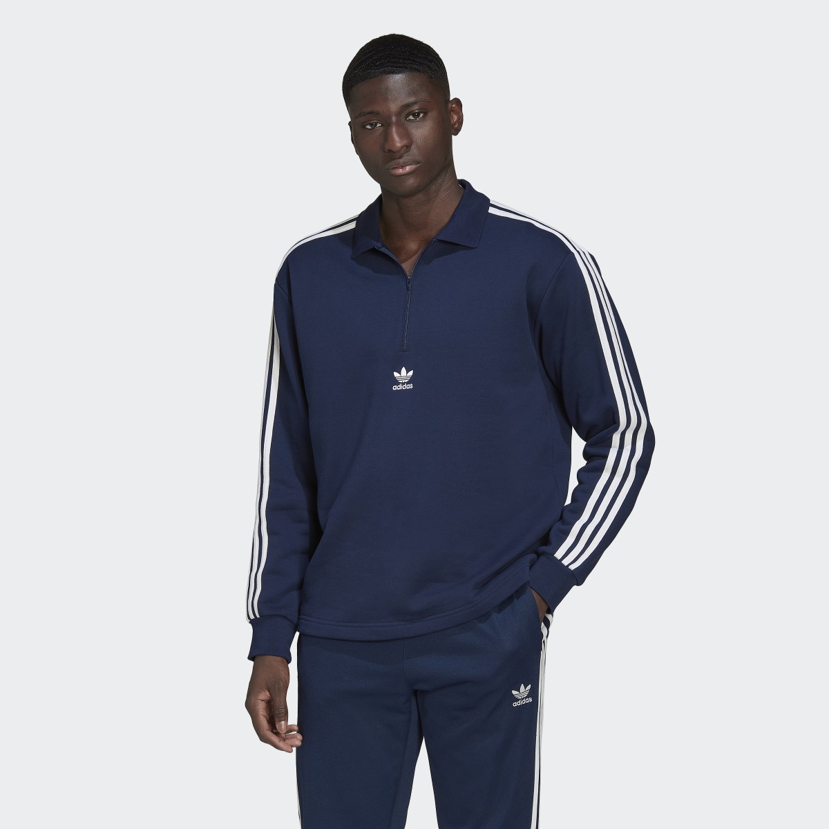 Adidas Adicolor 3 Stripes Long Sleeve Polo Sweatshirt HK7424