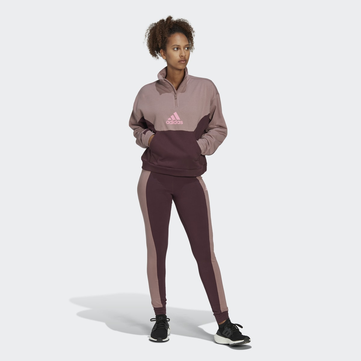 Adidas Half-Zip and Tights Track Suit. 4