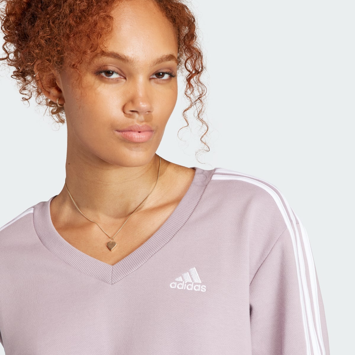 Adidas Essentials 3-Stripes V-Neck Sweatshirt. 6