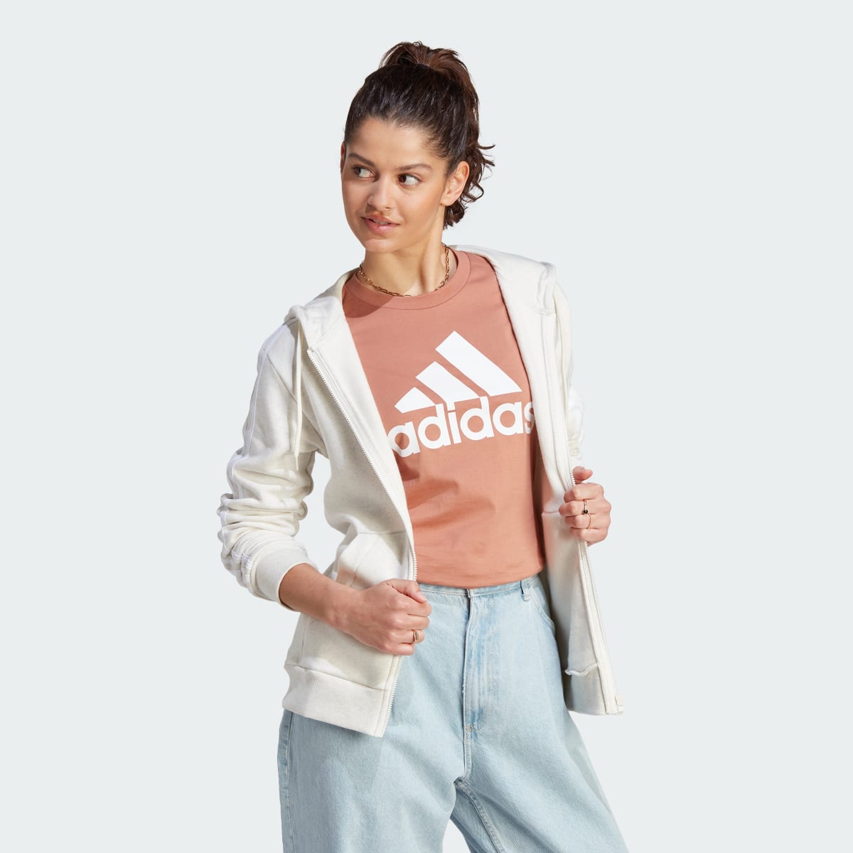 Adidas Chaqueta con capucha Essentials Fleece 3 bandas. 4