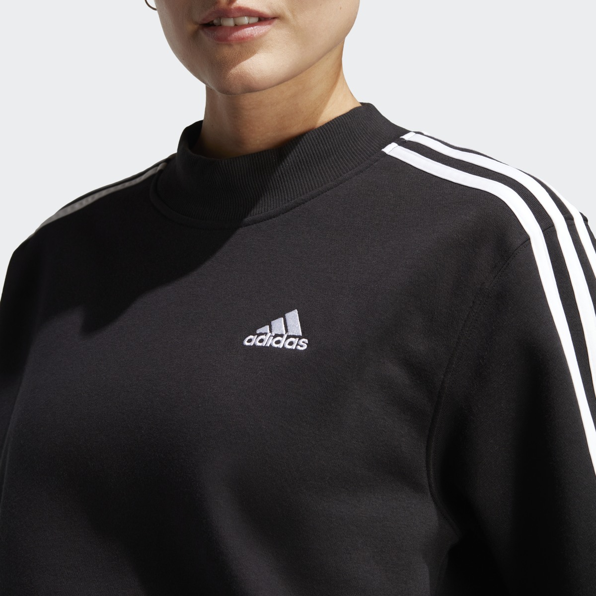 Adidas Essentials 3-Stripes Half Neck Fleece Sweatshirt. 6