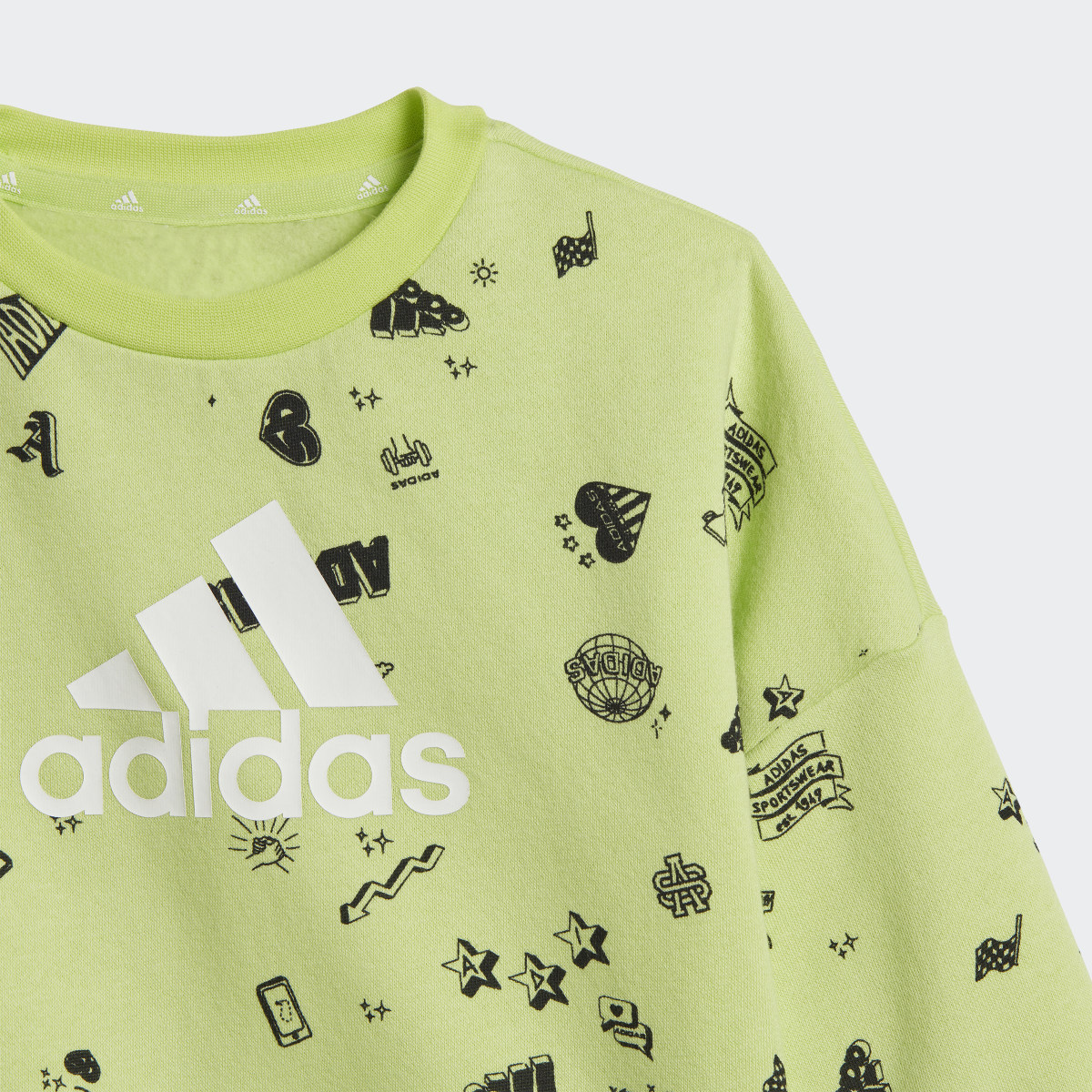 Adidas Brand Love Crew Sweatshirt Set Kids. 7