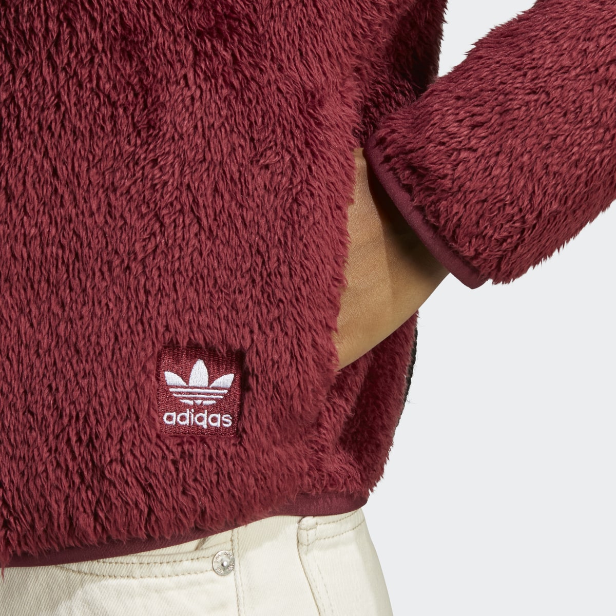 Adidas Essentials+ Fluffy Teddy Slim Zip Top. 6