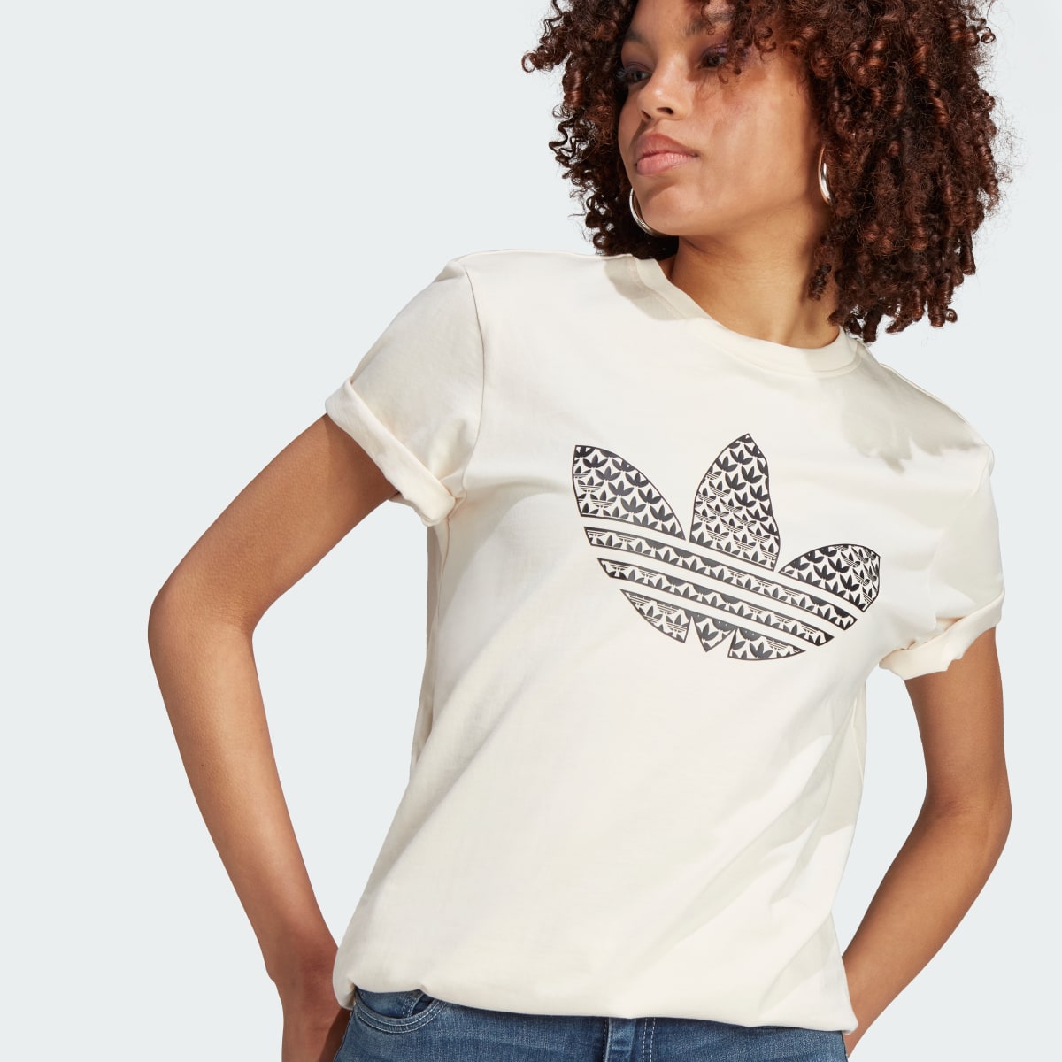 Adidas Trefoil Monogram Infill T-Shirt. 6