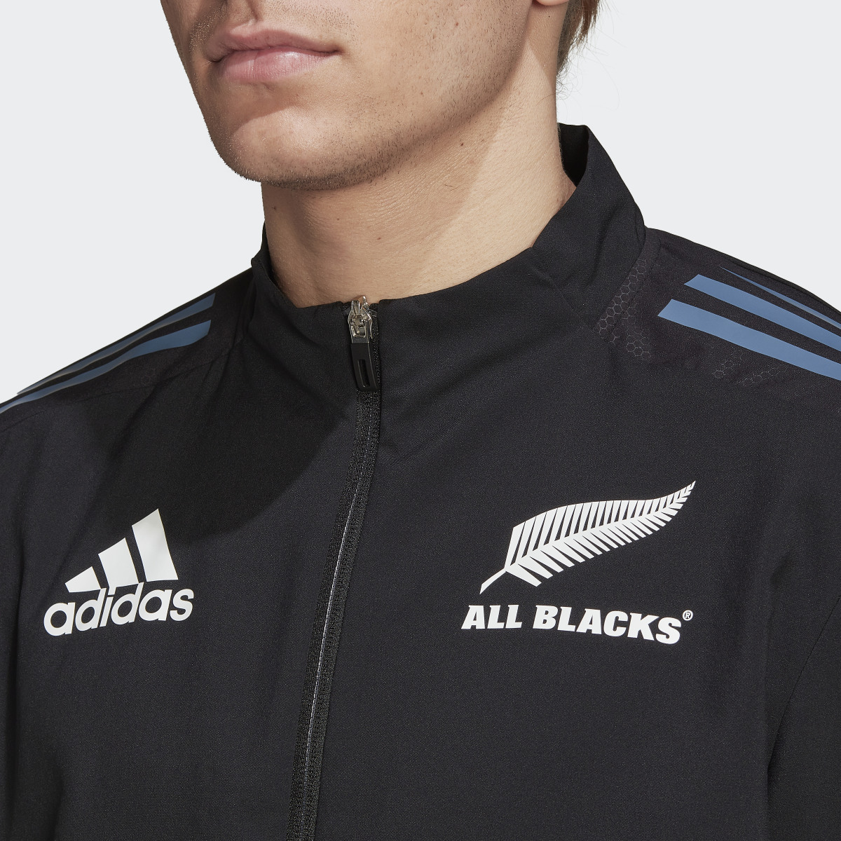 Adidas All Blacks Primeblue Rugby Präsentationsjacke. 8