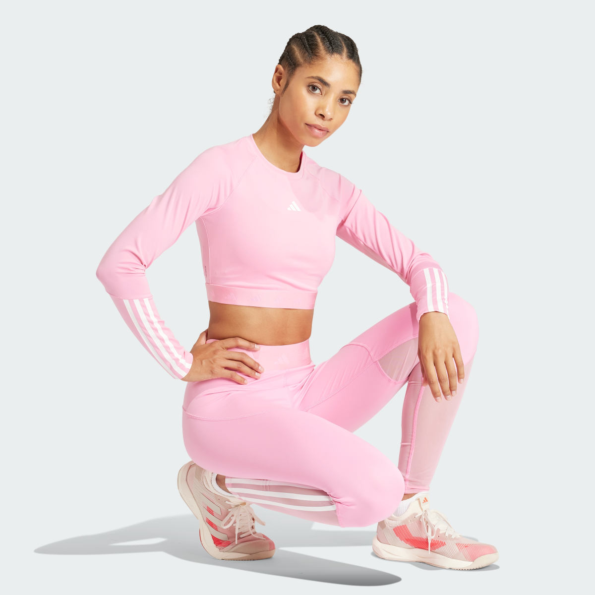 Adidas Hyperglam Training Crop Long Sleeve Tee. 4