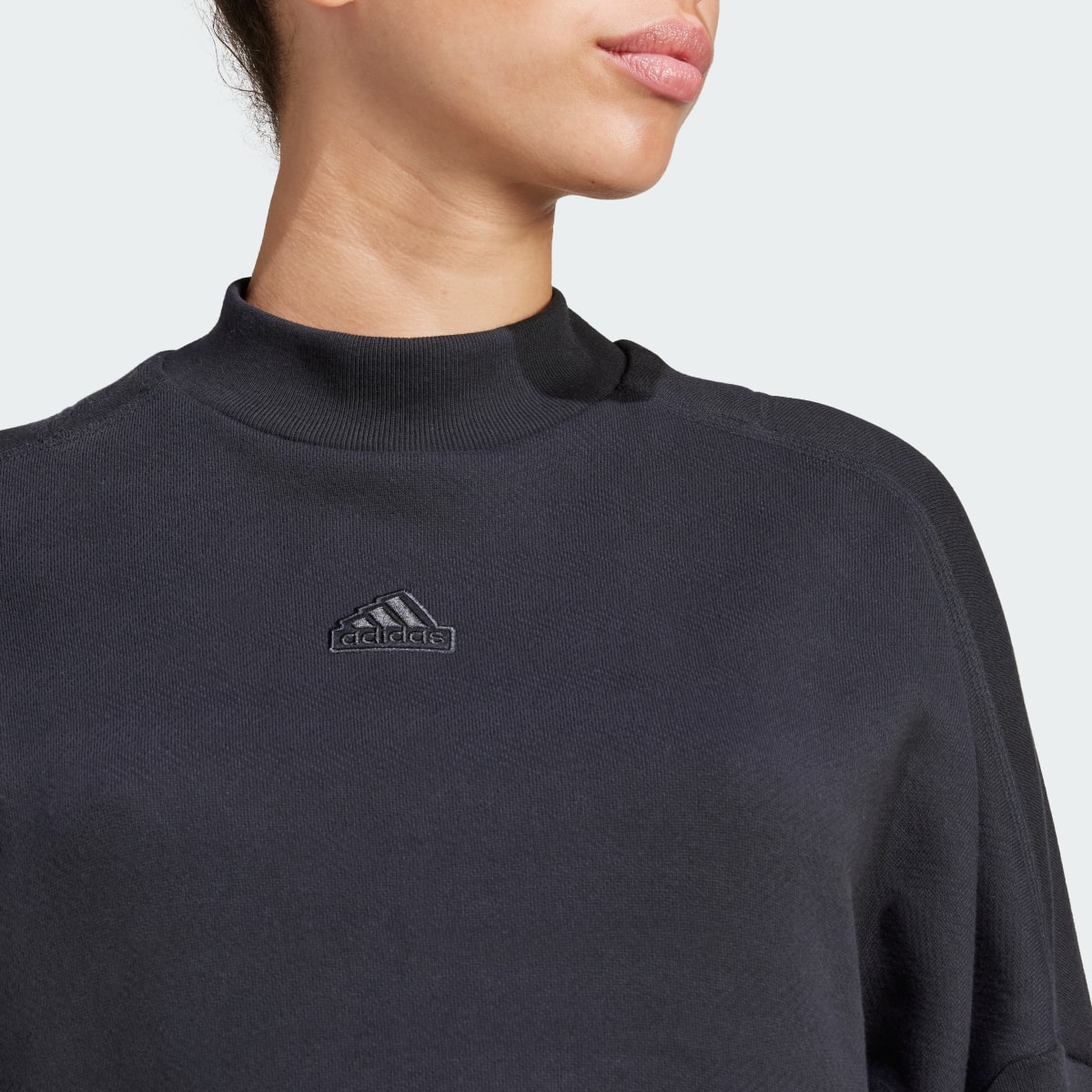 Adidas Lounge French Terry Loose Crop Sweatshirt. 6
