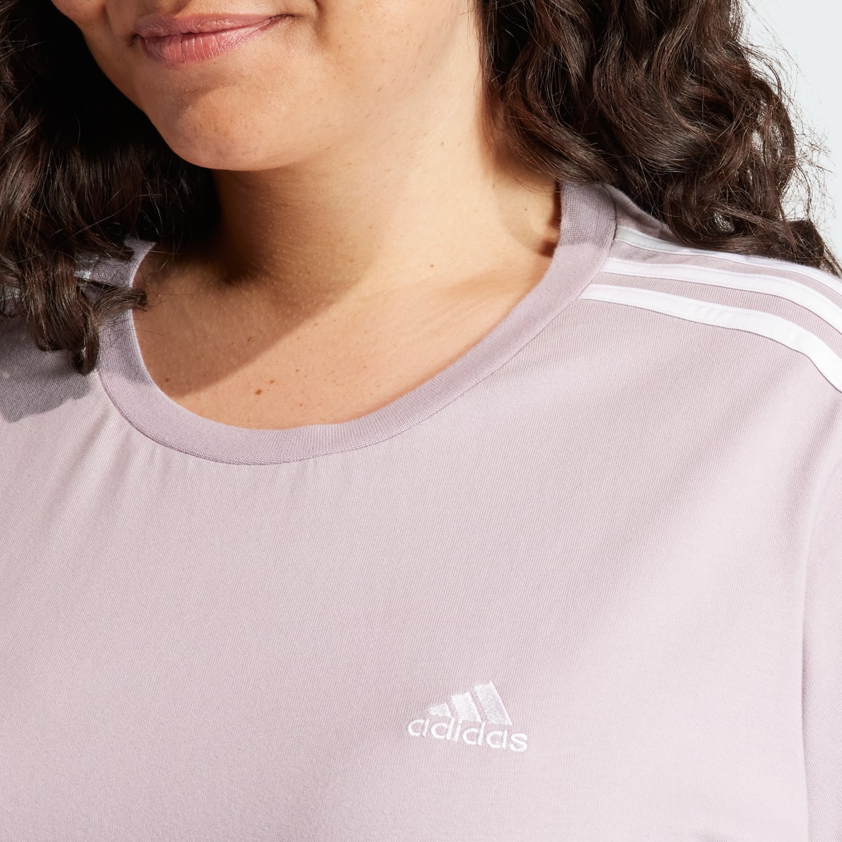 Adidas Essentials 3-Stripes Single Jersey Boyfriend Tee Dress (Plus Size). 6