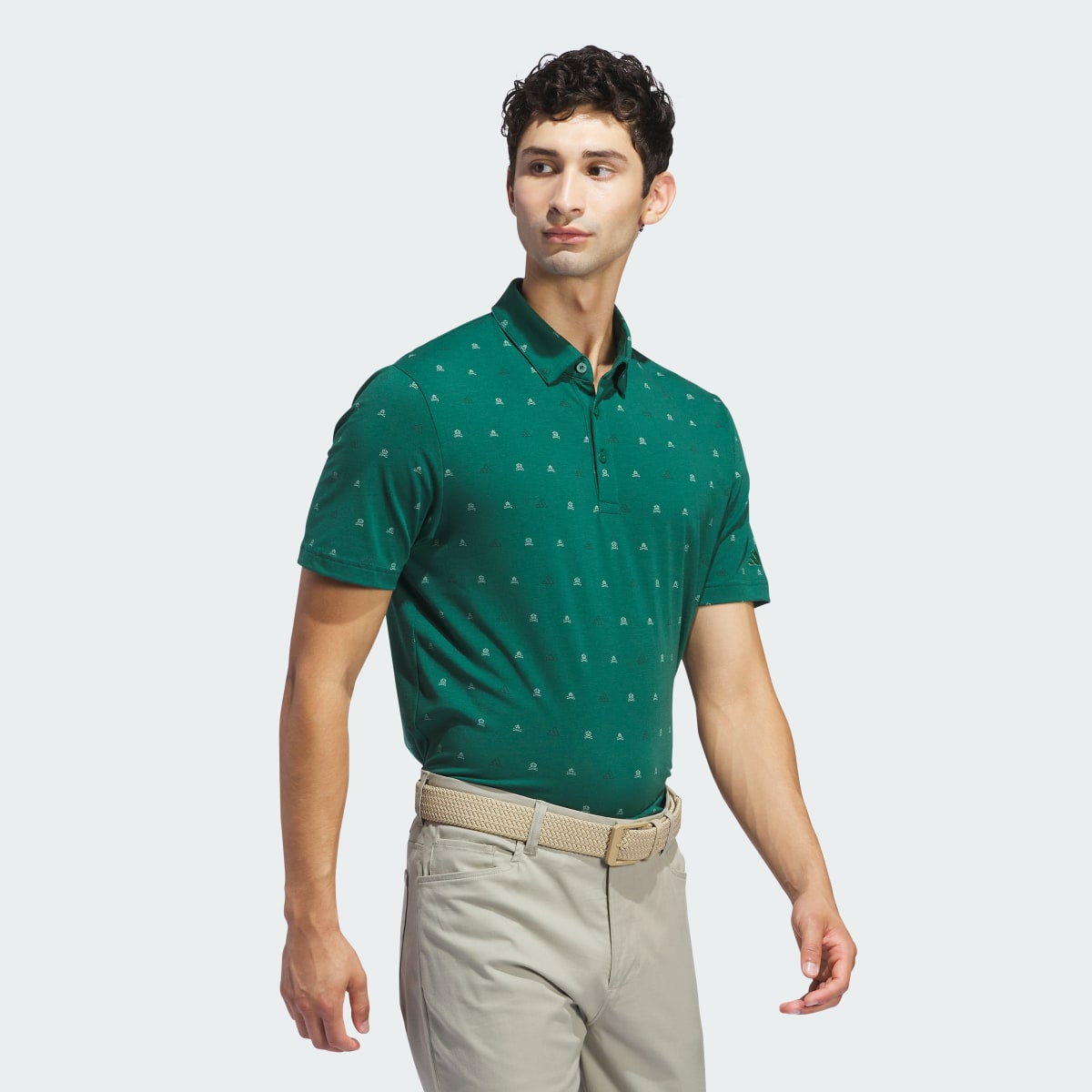 Adidas Go-To Mini-Crest Print Polo Shirt. 4