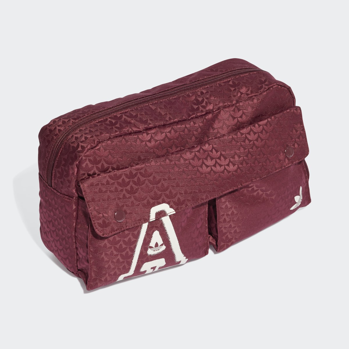 Adidas Trefoil Jacquard Monogram Oversized Waist Bag. 4