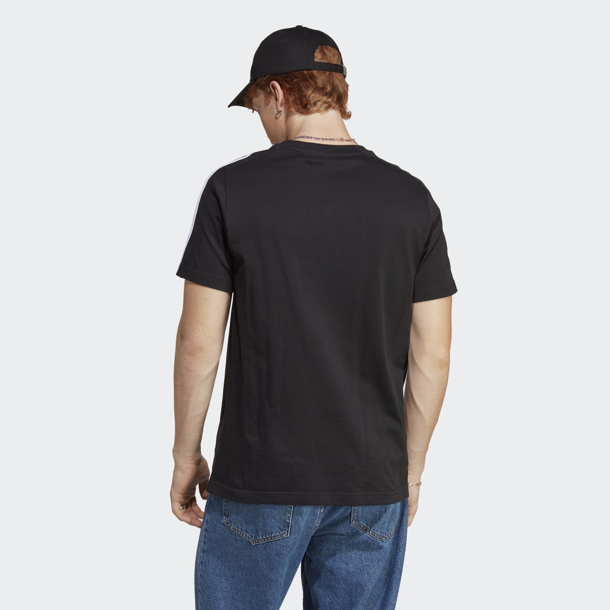 Adidas Essentials Single Jersey 3-Streifen T-Shirt. 4