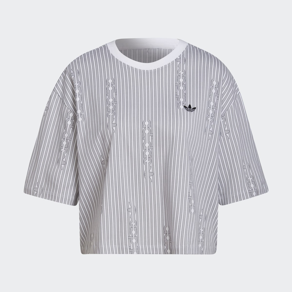 Adidas Cropped Allover Print T-Shirt. 5