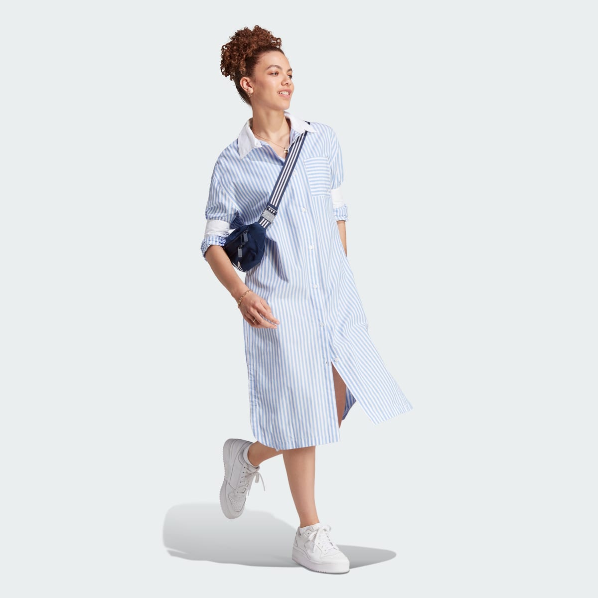 Adidas Premium Essentials Poplin Shirt Dress. 4