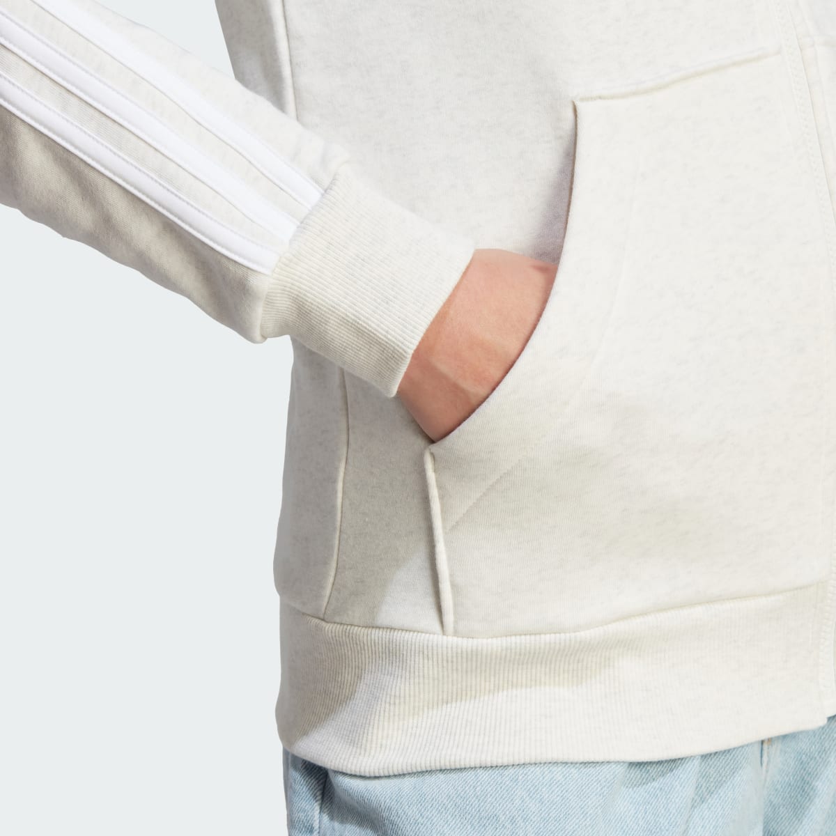 Adidas Veste à capuche molleton entièrement zippée 3 bandes Essentials. 7