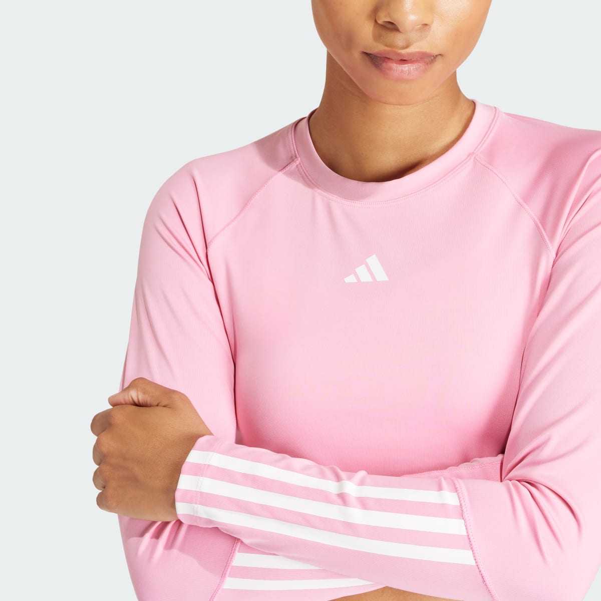 Adidas Hyperglam Training Crop Long Sleeve Tee. 6