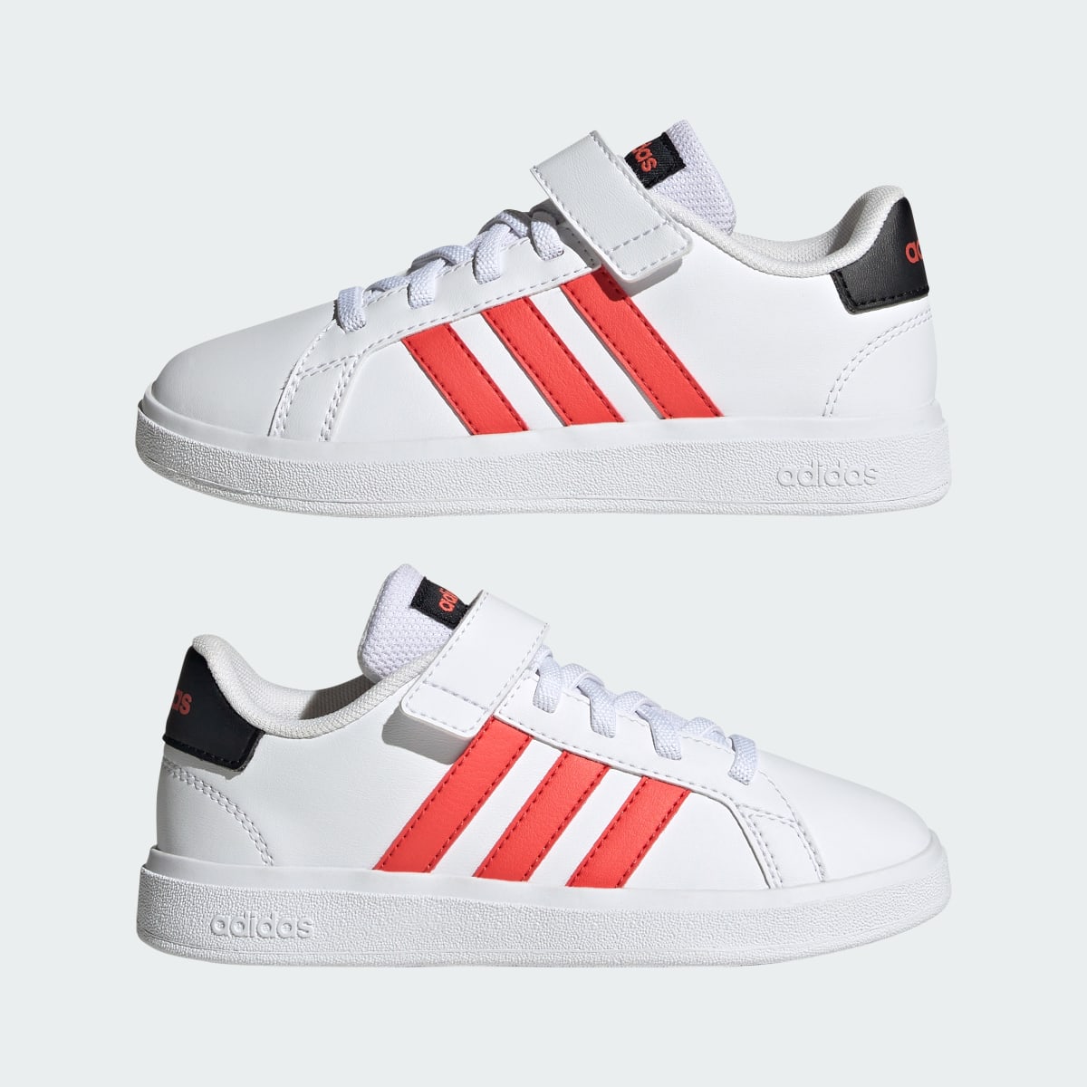 Adidas Grand Court Court Elastic Lace and Top Strap Shoes. 8