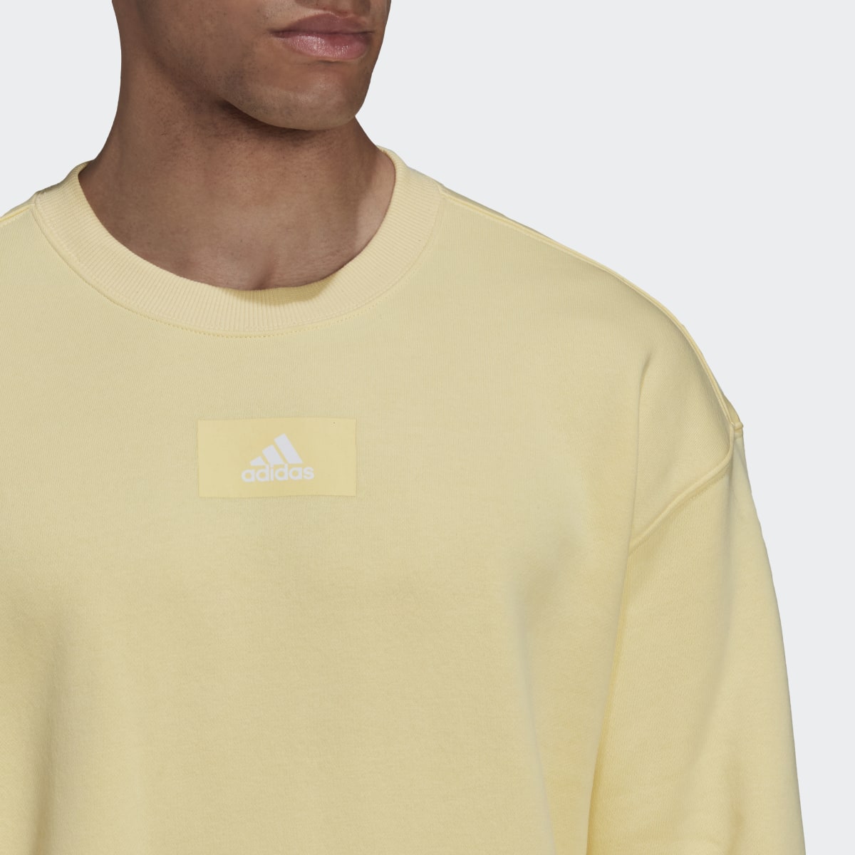 Adidas Essentials FeelVivid Cotton Fleece Drop Shoulder Sweatshirt. 6