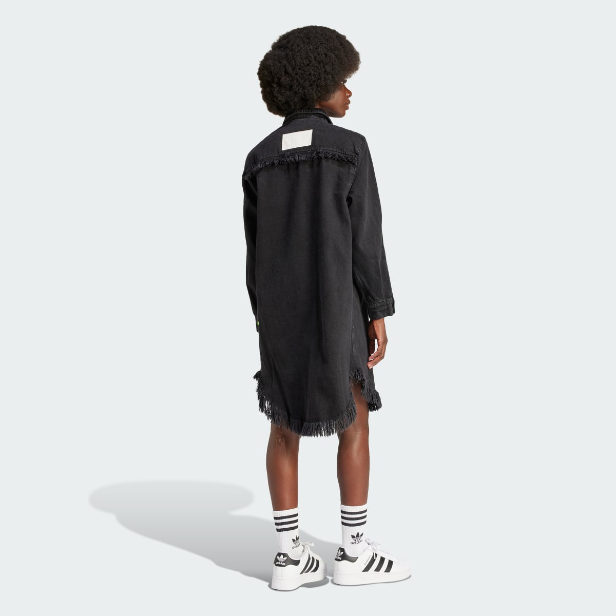 Adidas Originals x KSENIASCHNAIDER Fringe Shirt Dress. 4