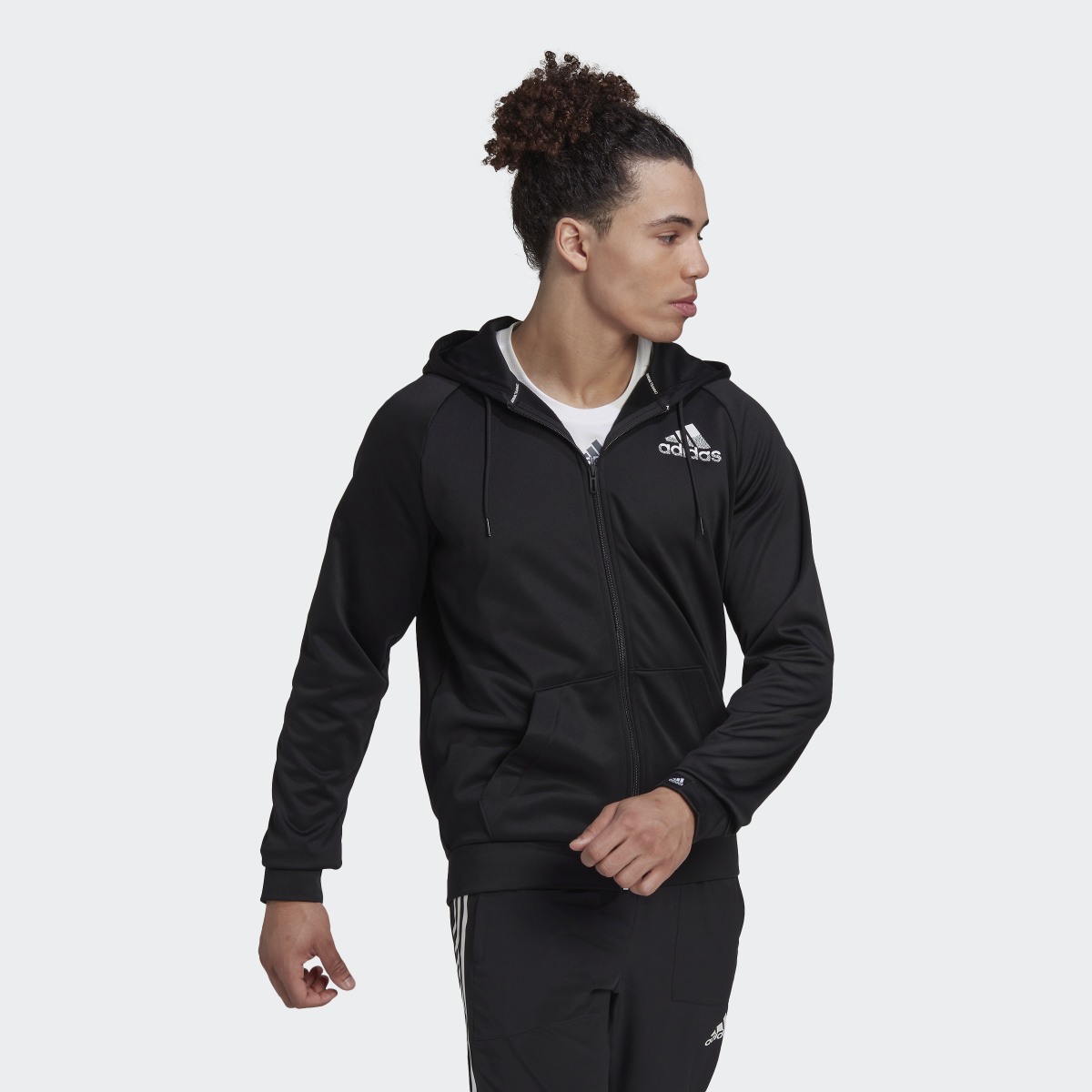 Adidas AEROREADY Game and Go Small Logo Full-Zip Hoodie. 4