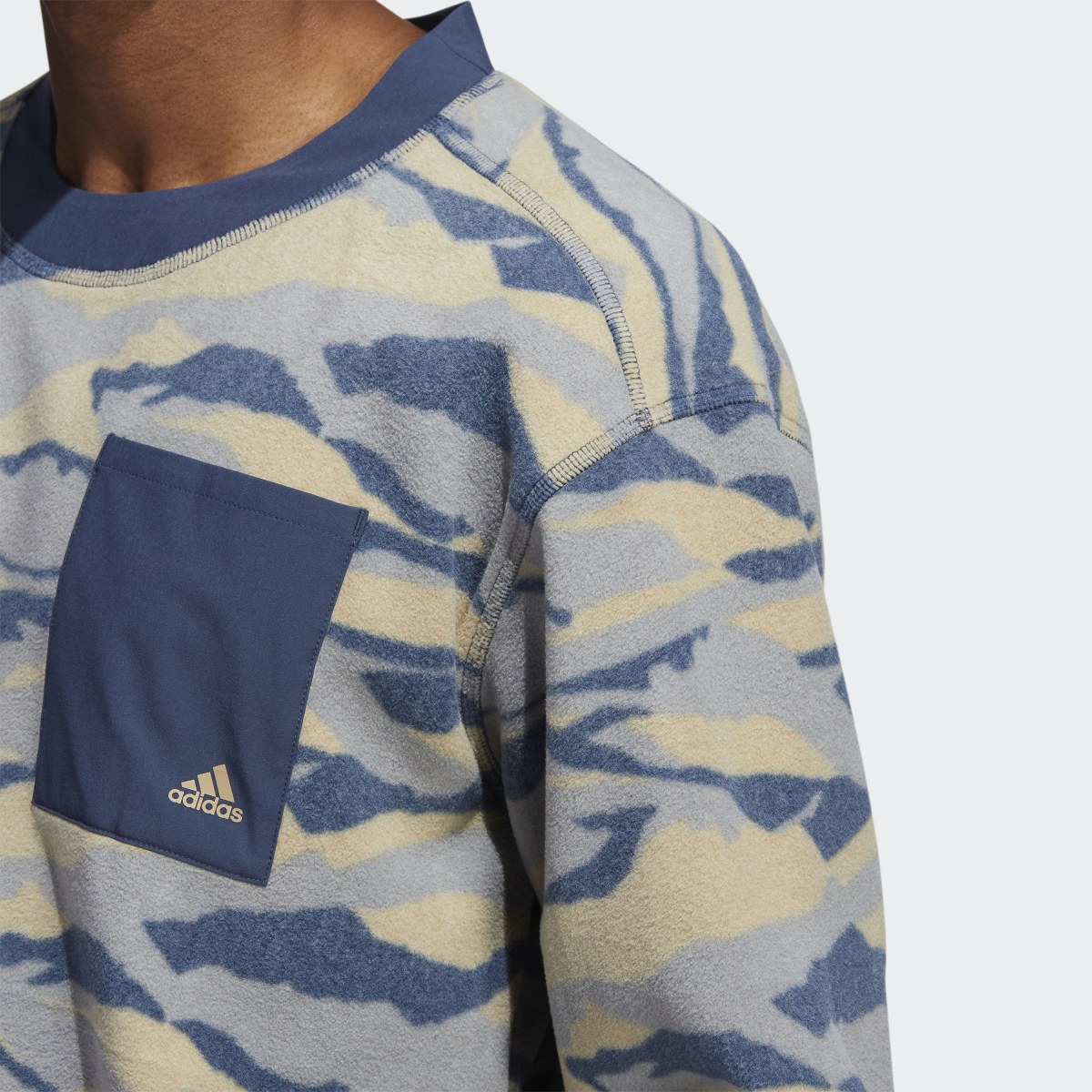 Adidas Texture-Print Crew Sweatshirt. 6