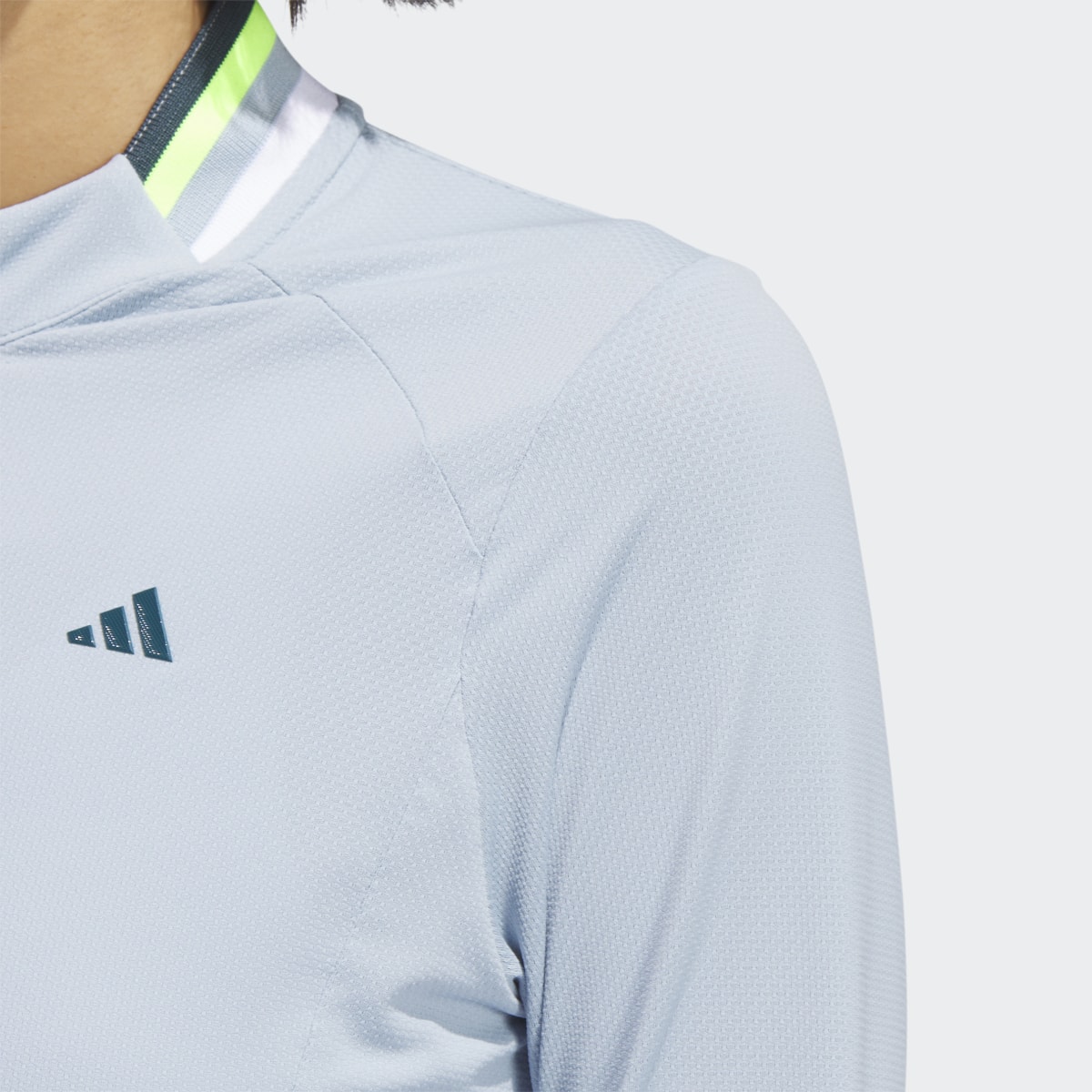 Adidas Ultimate365 Tour Long Sleeve Mock Polo Shirt. 8