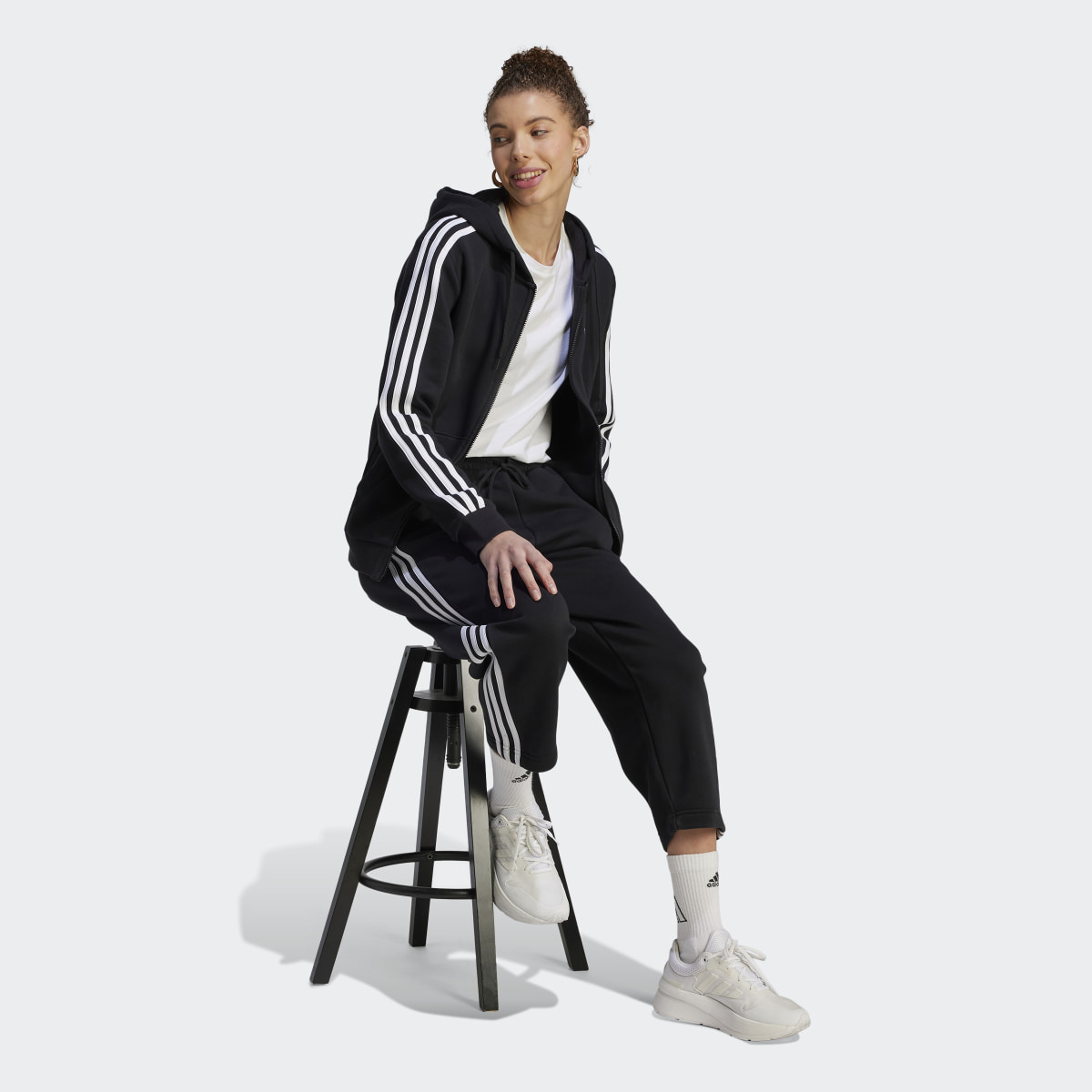 Adidas Essentials 3-Stripes Full-Zip Fleece Hoodie. 4