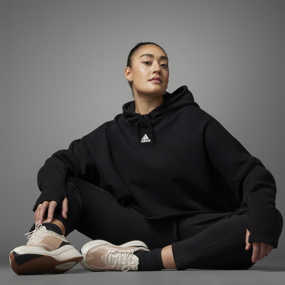 Adidas Collective Power Cropped Hoodie (Plus Size). 7