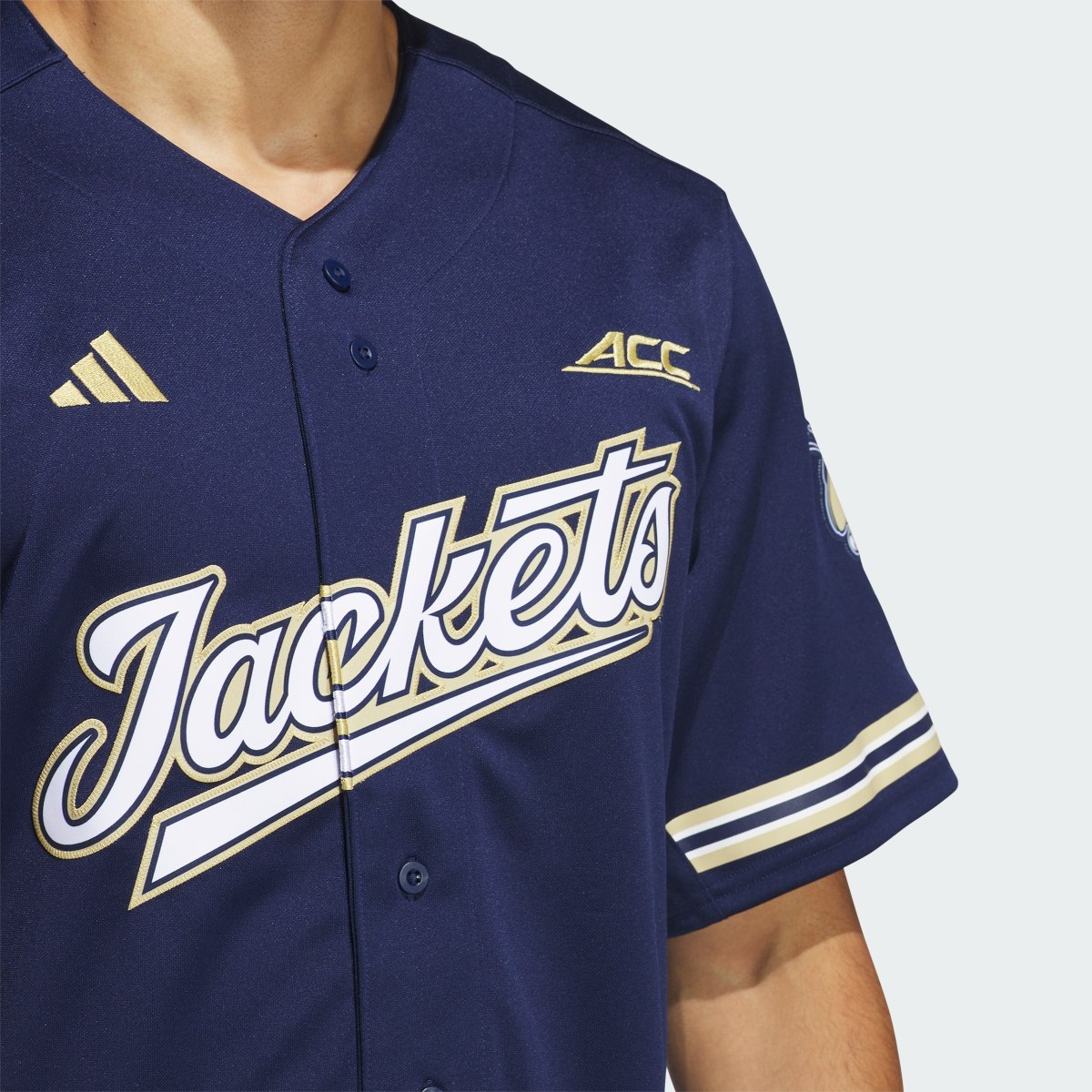 Adidas Georgia Tech Reverse Retro Replica Baseball Jersey. 6