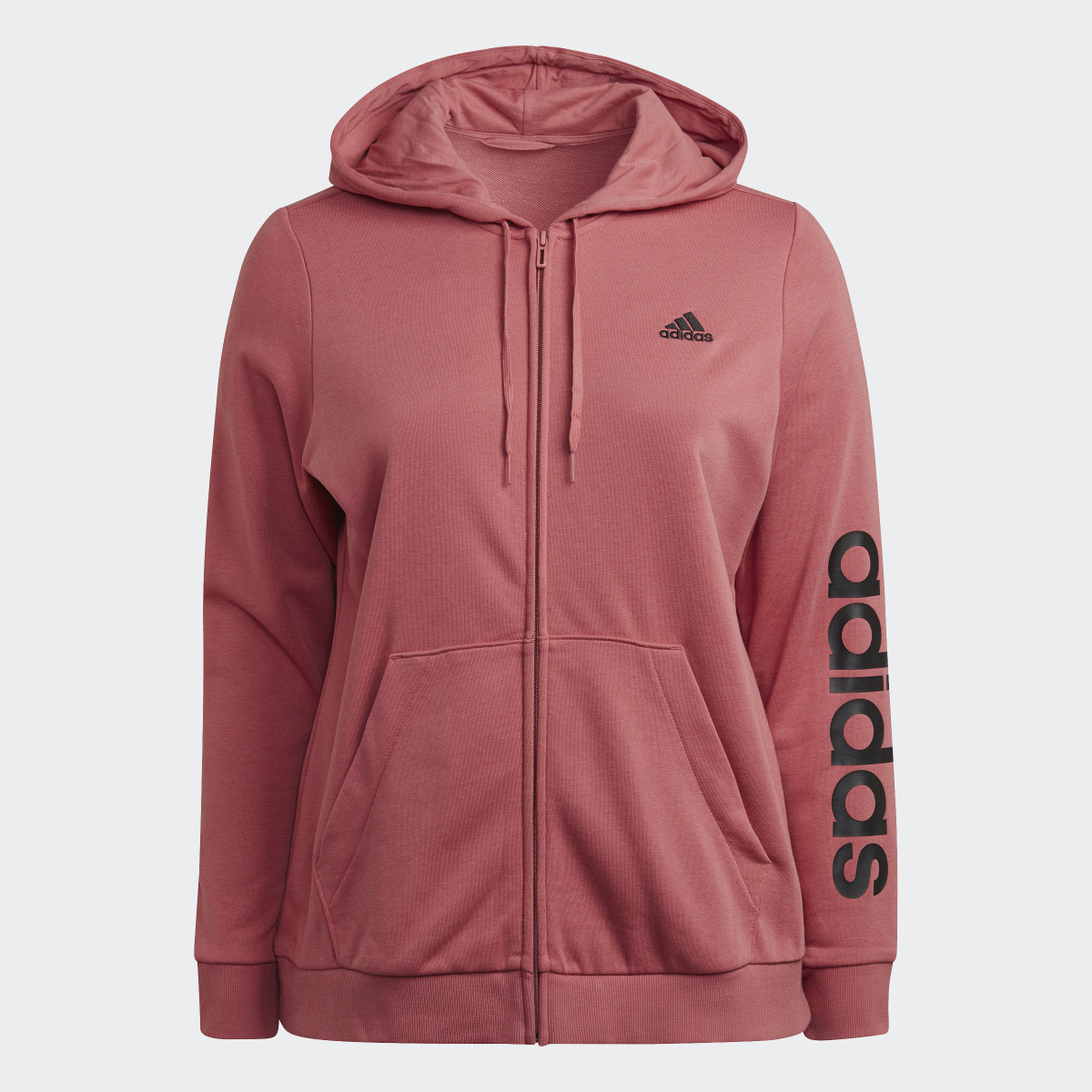 Adidas Essentials Logo Full-Zip Hoodie (Plus Size). 5