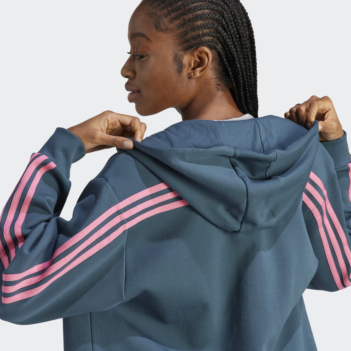 Adidas Future Icons 3-Stripes Full-Zip Kapüşonlu Üst. 6